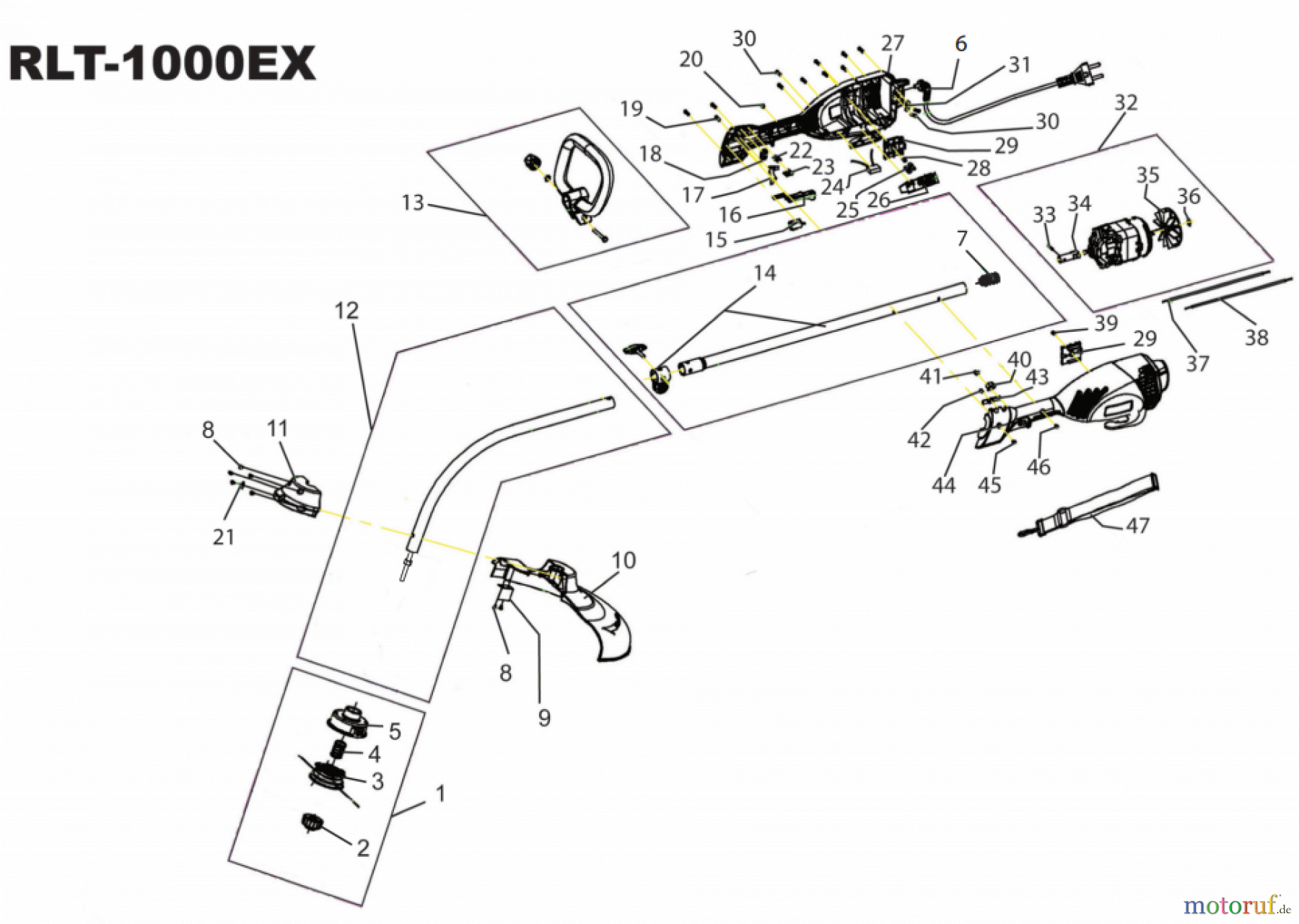 Ryobi Rasentrimmer Elektro RLT1000EX Version 1