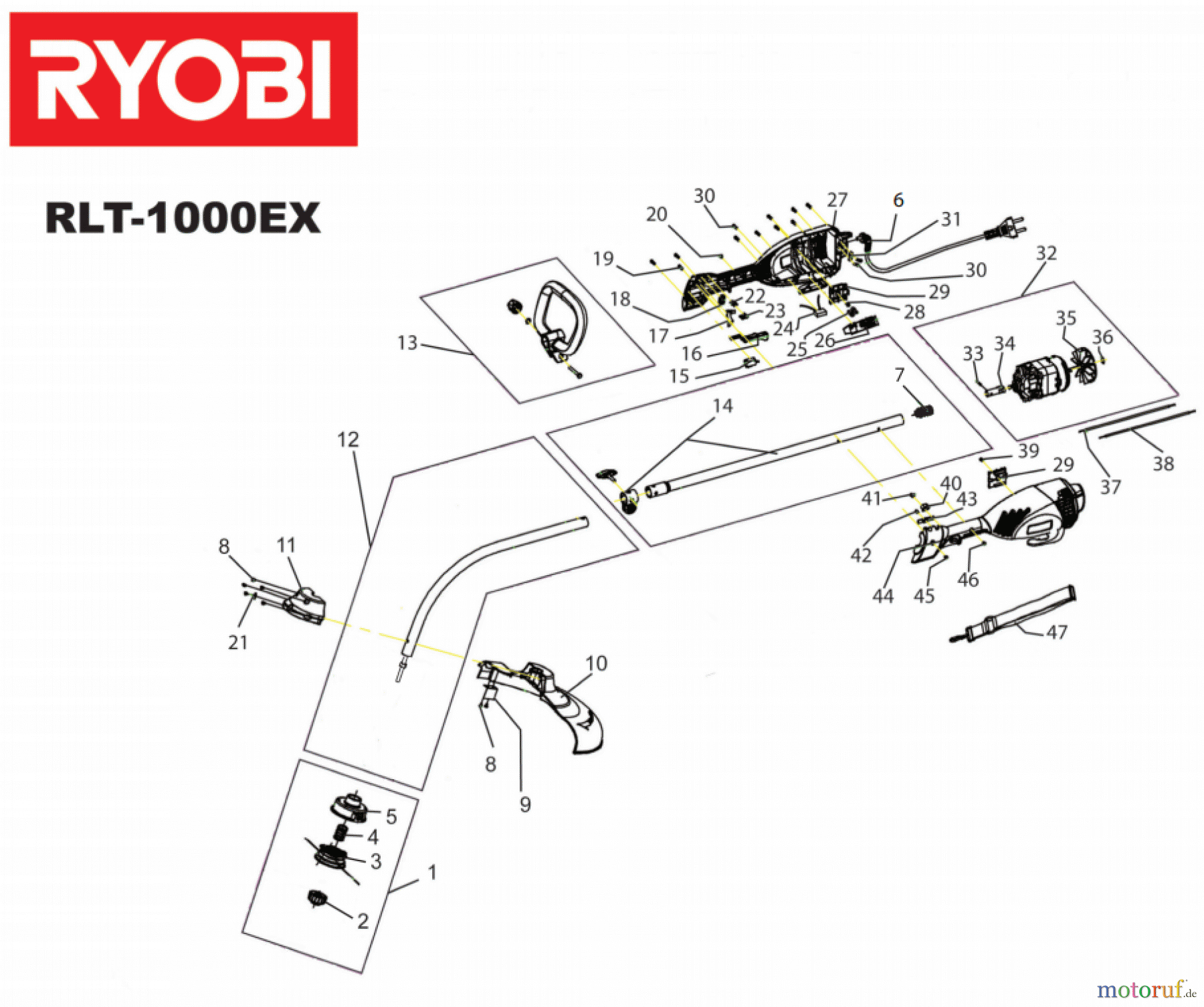 Ryobi Rasentrimmer Elektro RLT1000EX#2 Version 2 ab 2011