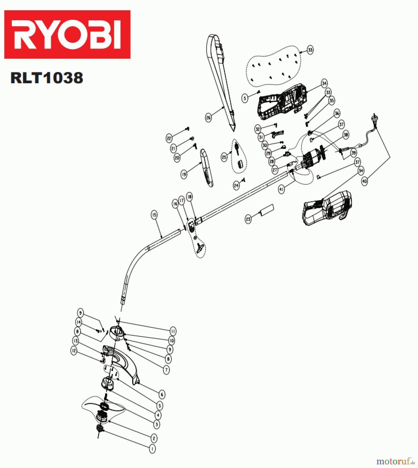  Ryobi Rasentrimmer Elektro RLT1038