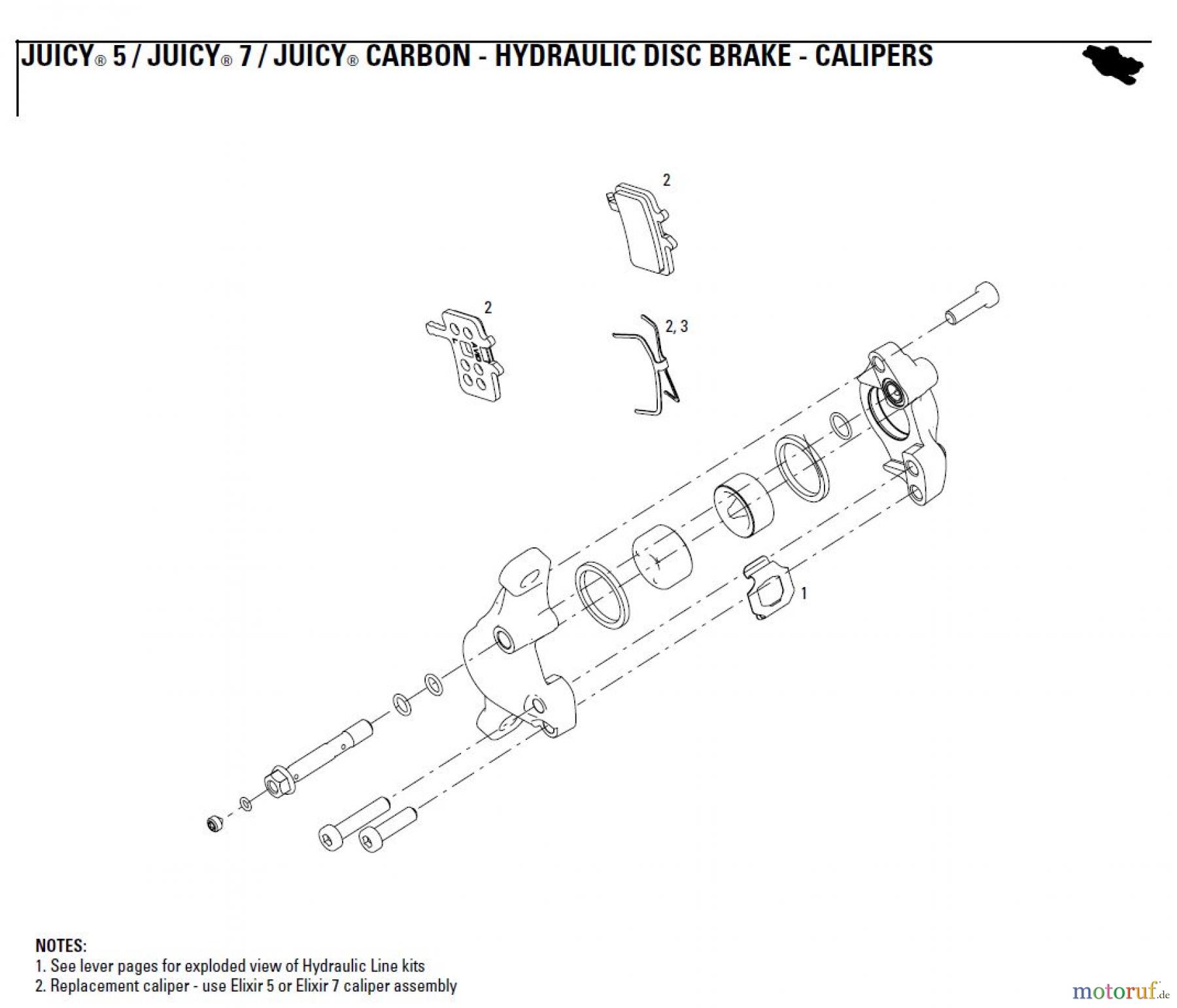  Sram avid HYDRAULIC DISC BRAKE - CALIPERS JUICY® 5 / JUICY® 7 / JUICY® CARBON - HYDRAULIC DISC BRAKE - CALIPERS