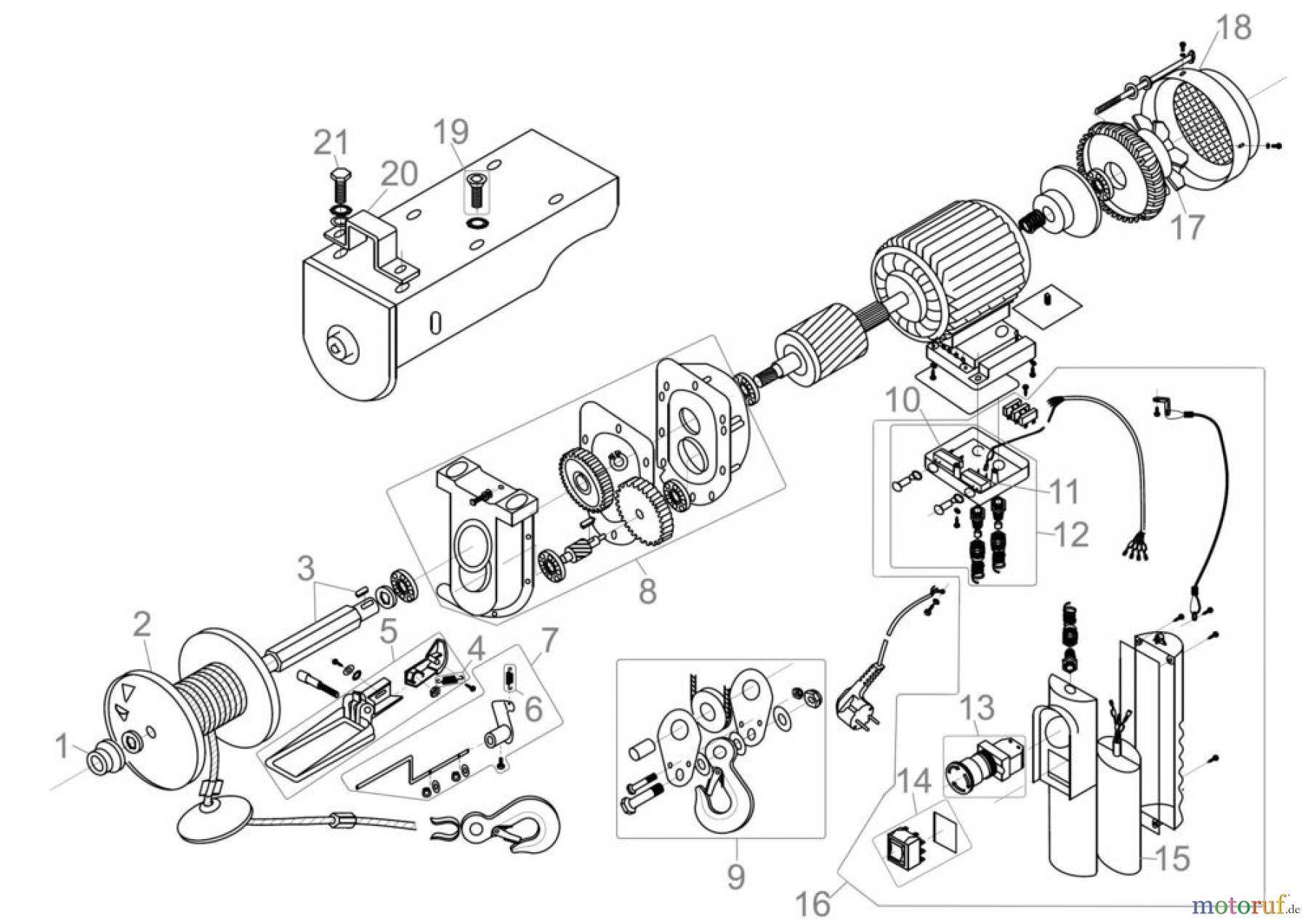  Güde Hebetechnik Seilzüge ELEKTRISCHER SEILZUG GSZ 125/250 - 55051 FSL55051-01