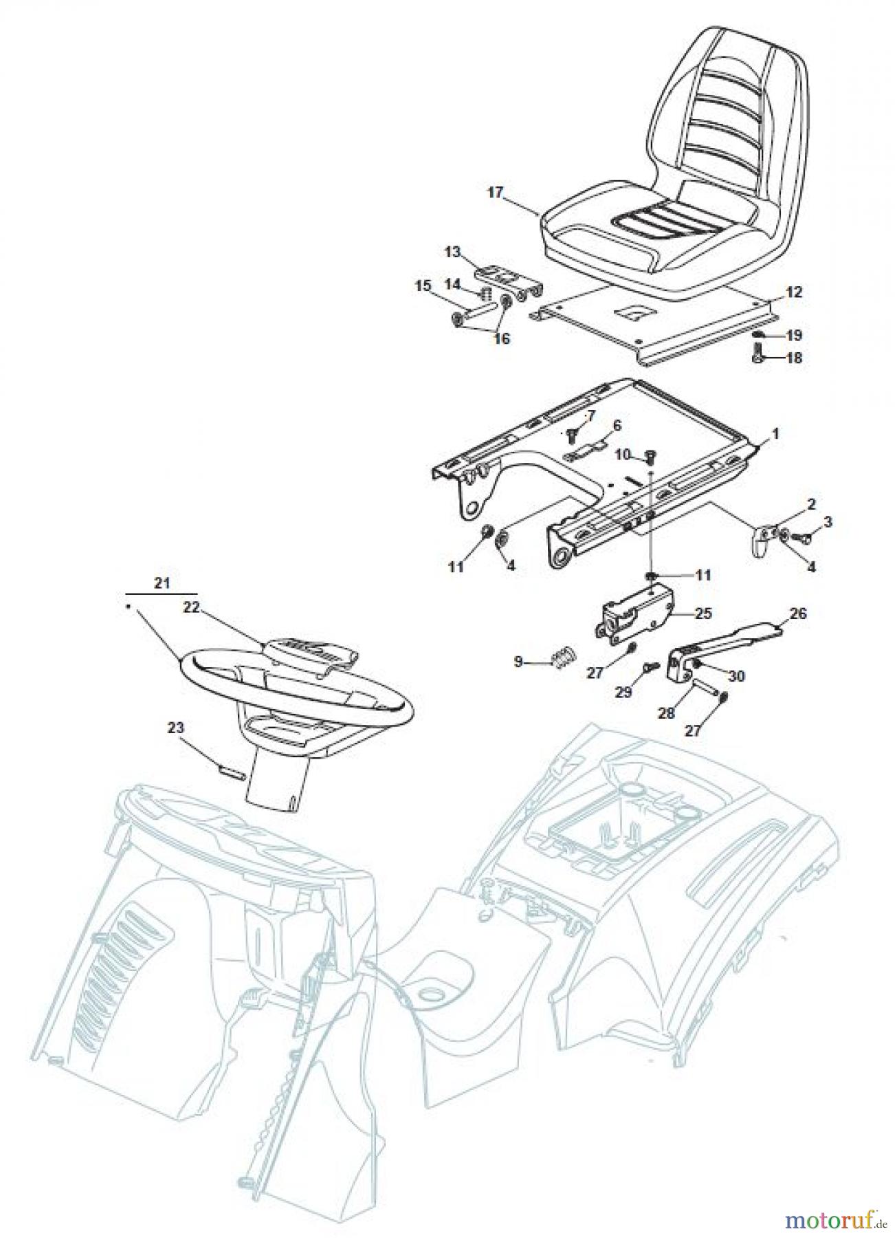 Global Garden Products GGP Aufsitzmäher Sammler Cellecting Pro 2017 TH4S 122 Hydro Seat & Steering Wheel
