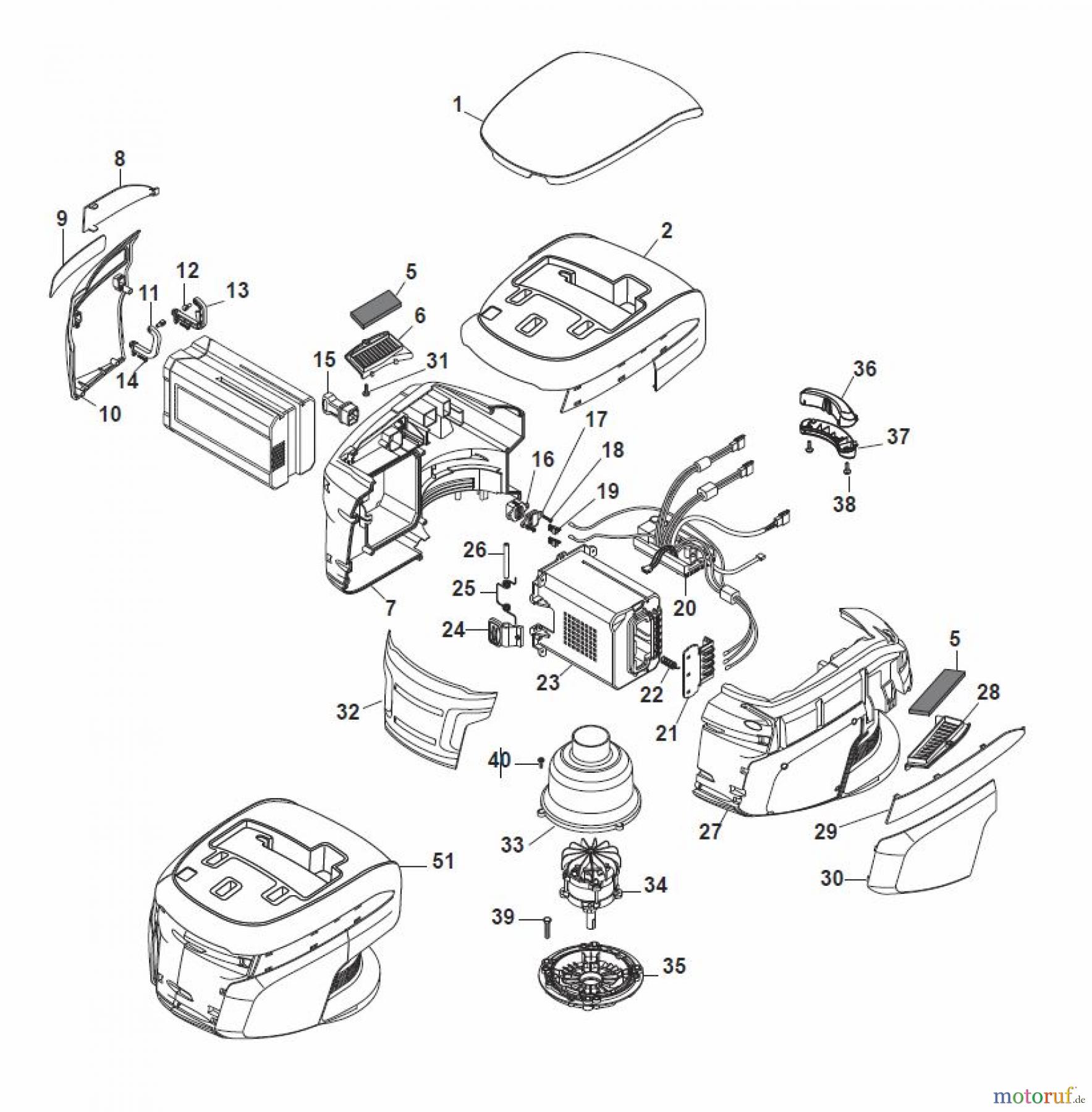  Global Garden Products GGP Rasenmäher Akku 2017 Ohne Antrieb MCS 500 Li 80 Battery Motor Ass.y