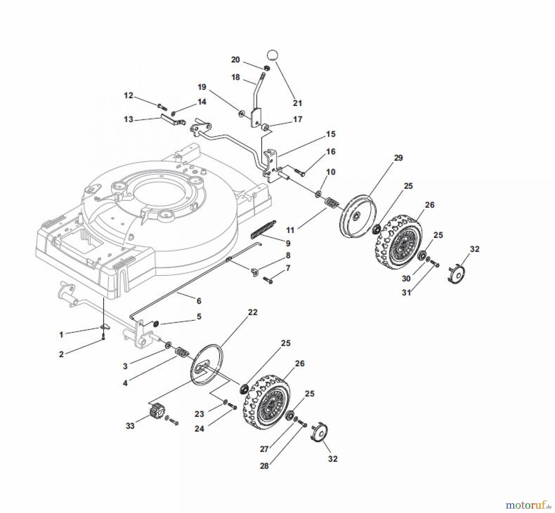Global Garden Products GGP Rasenmäher Baujahr 2017 Benzin Mit Antrieb 2017 MC 534 TR 4S Wheel Ø 190 and Hub Cap