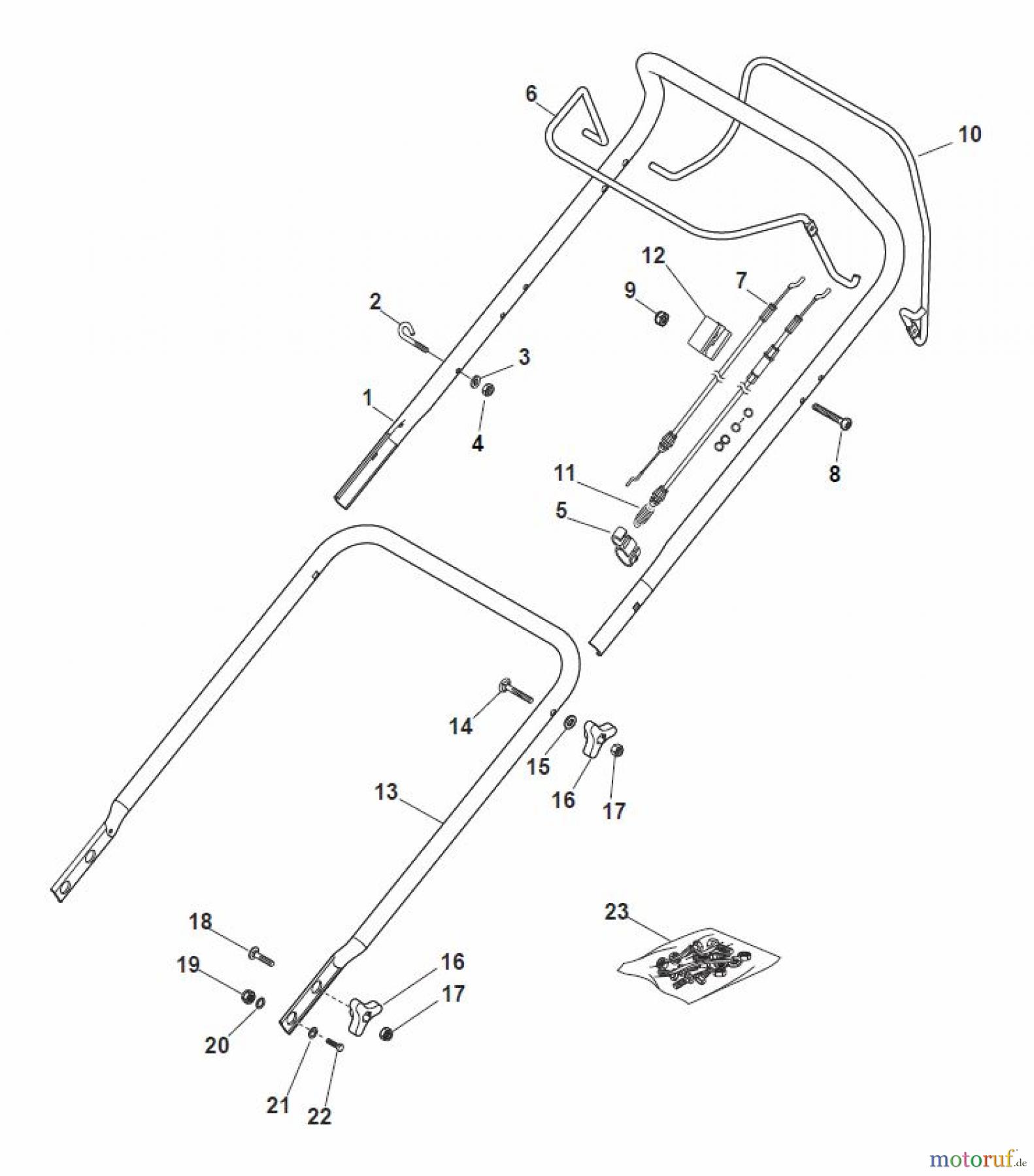  Global Garden Products GGP Rasenmäher Benzin Mit Antrieb 2017 MP1 504 SVQE Handle, Upper Part