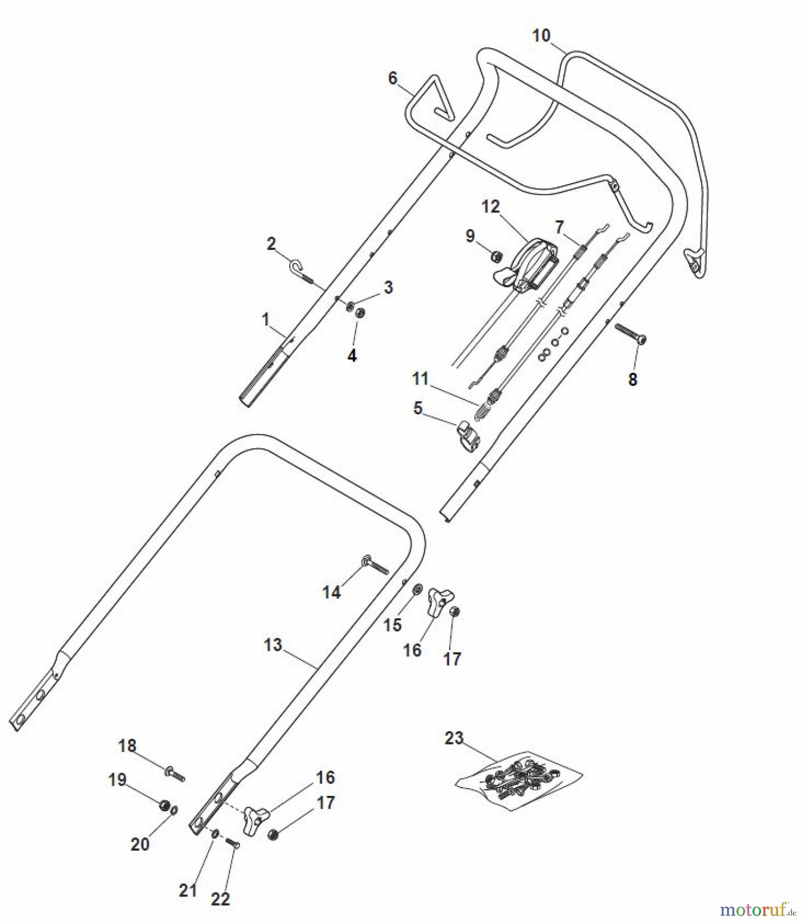  Global Garden Products GGP Rasenmäher Benzin Mit Antrieb 2017 MP1 504 WSQ Handle, Upper Part