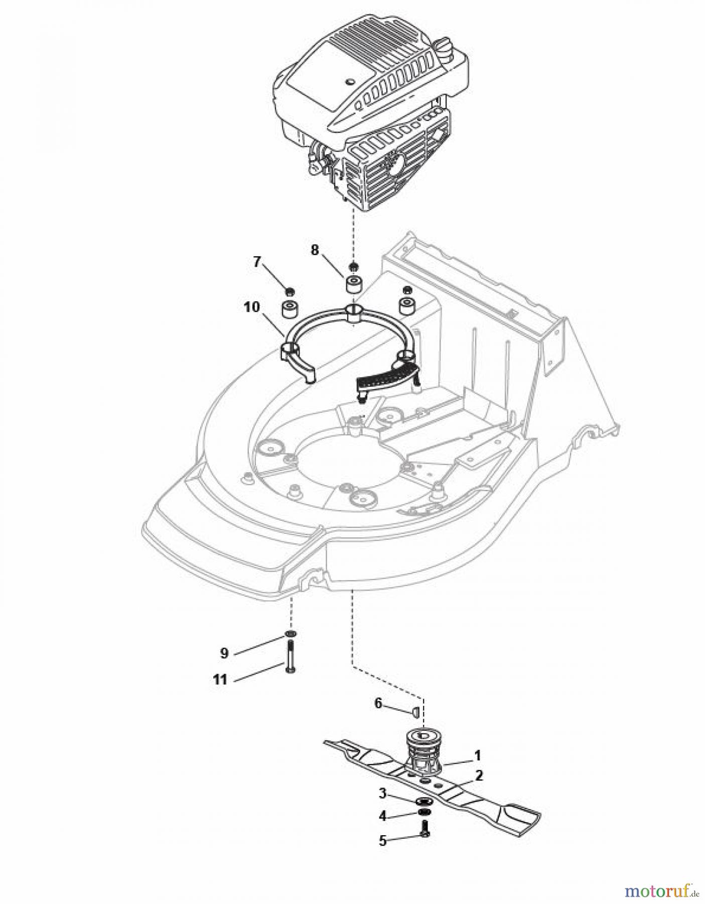 Global Garden Products GGP Rasenmäher Baujahr 2017 Benzin Mit Antrieb 2017 NP 534 W TR/E Blade and Hub for B&S E Engine