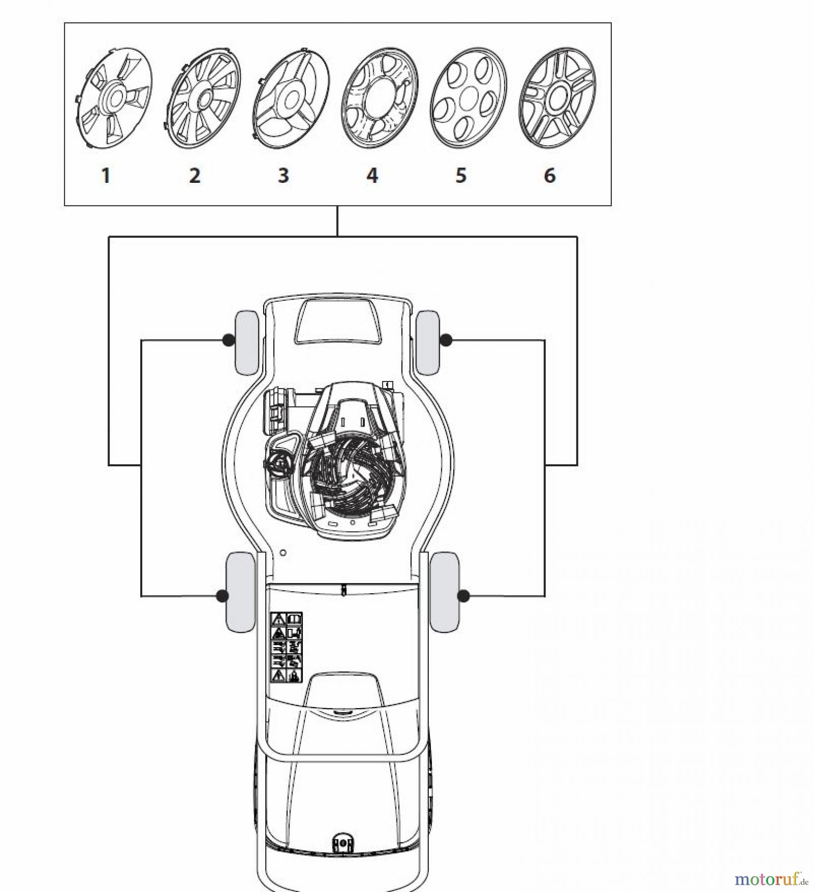 Global Garden Products GGP Rasenmäher Baujahr 2017 Benzin Mit Antrieb 2017 NT 484 TR/E - 484 TRQ/E Hub Caps