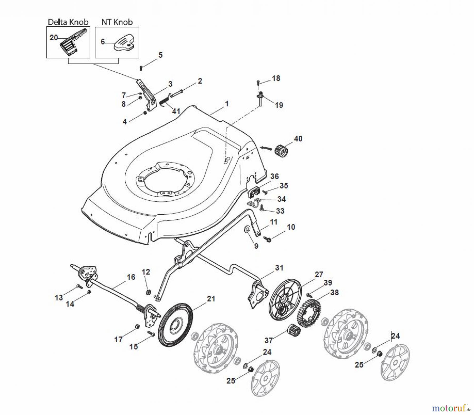 Global Garden Products GGP Rasenmäher Baujahr 2017 Benzin Mit Antrieb 2017 NTL 484 TR - 484 TRQ Deck And Height Adjusting