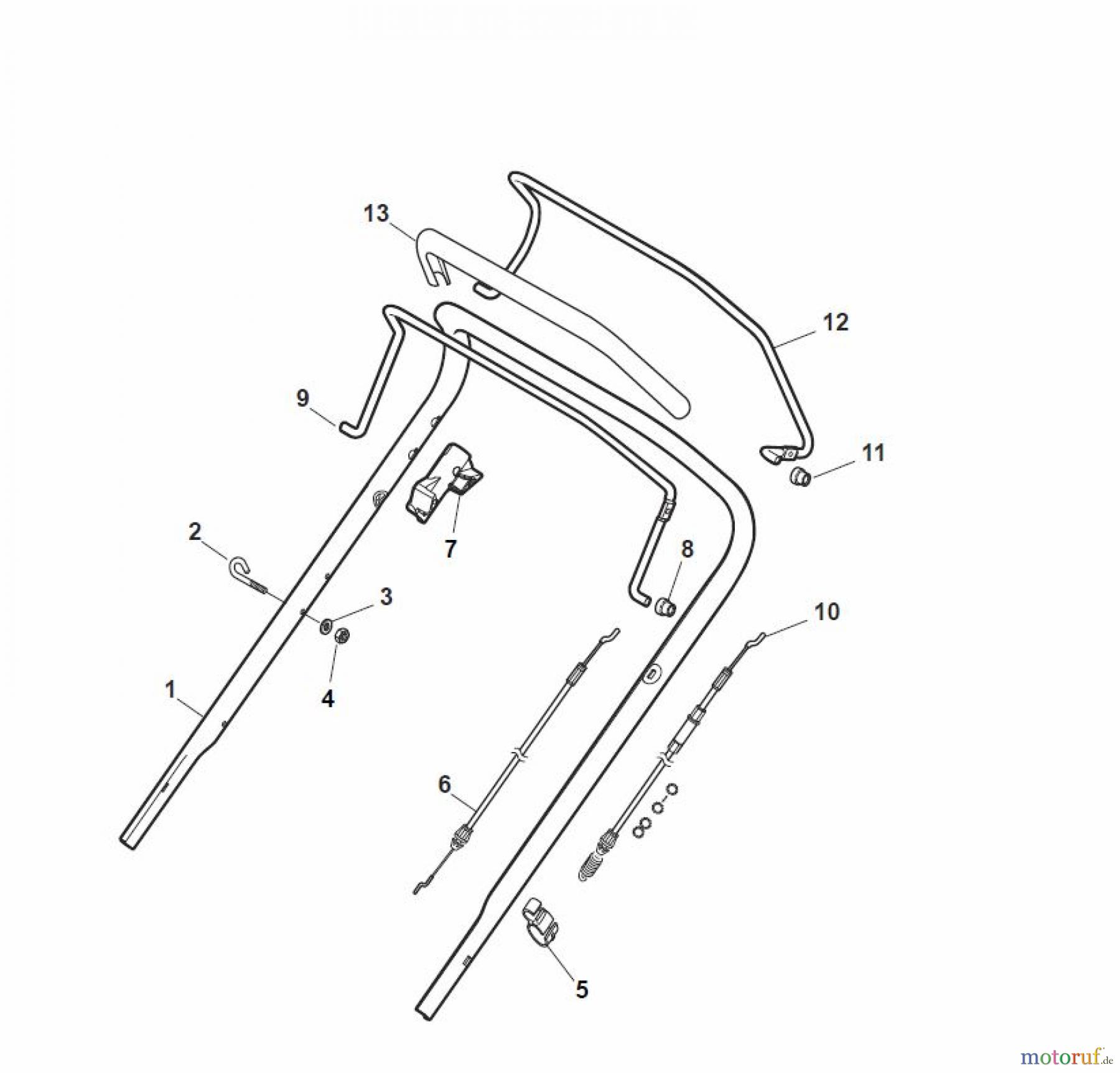 Global Garden Products GGP Rasenmäher Baujahr 2017 Benzin Mit Antrieb 2017 NTL 484 TR/E - 484 TRQ/E Handle, Upper Part - LUX