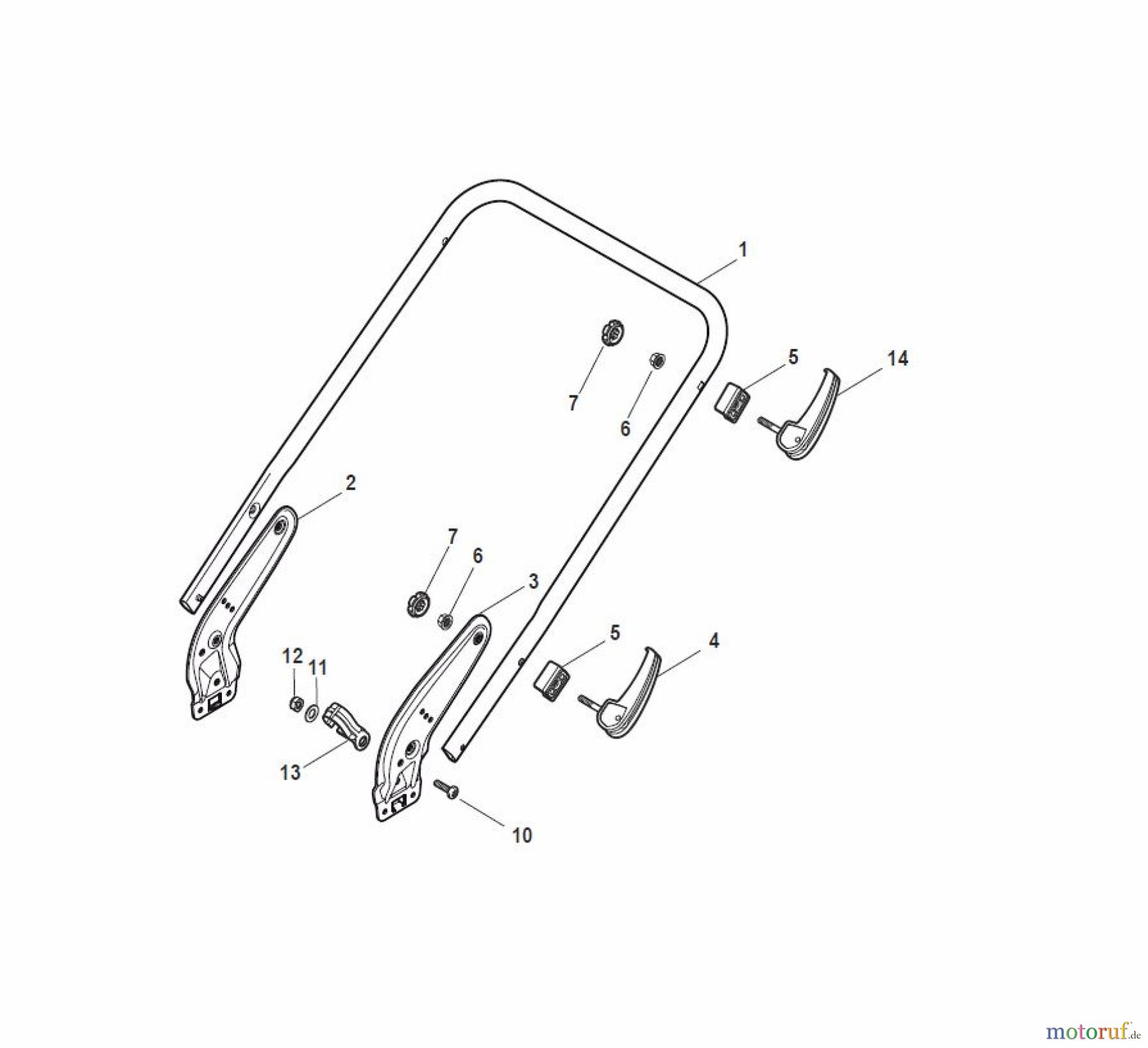  Global Garden Products GGP Rasenmäher Benzin Mit Antrieb 2017 NTL 534 TR/E - 534 TRQ/E Handle, Lower Part - LUX