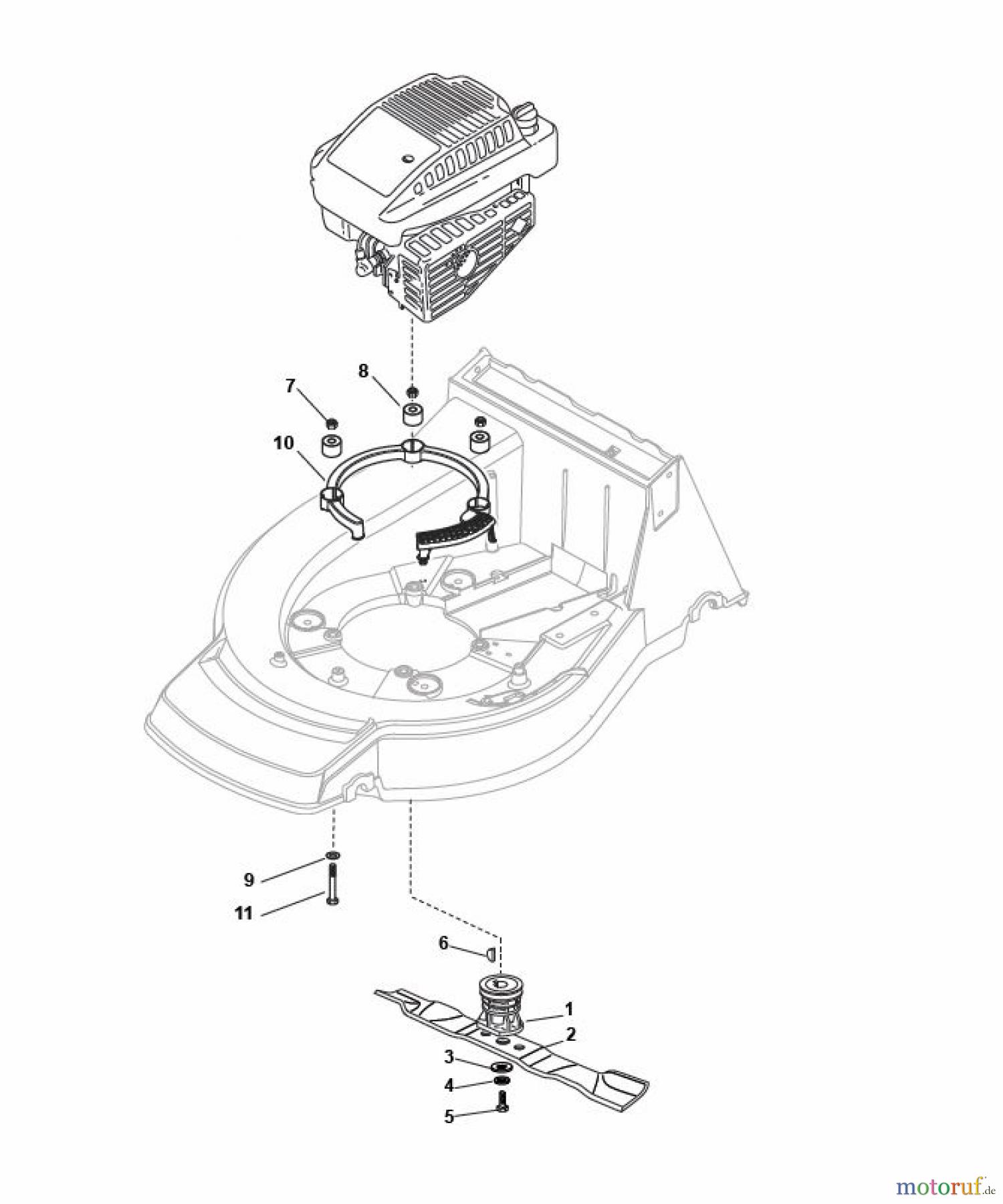 Global Garden Products GGP Rasenmäher Baujahr 2017 Benzin Mit Antrieb 2017 PAN 504 TR Blade and Hub for B&S E Engine