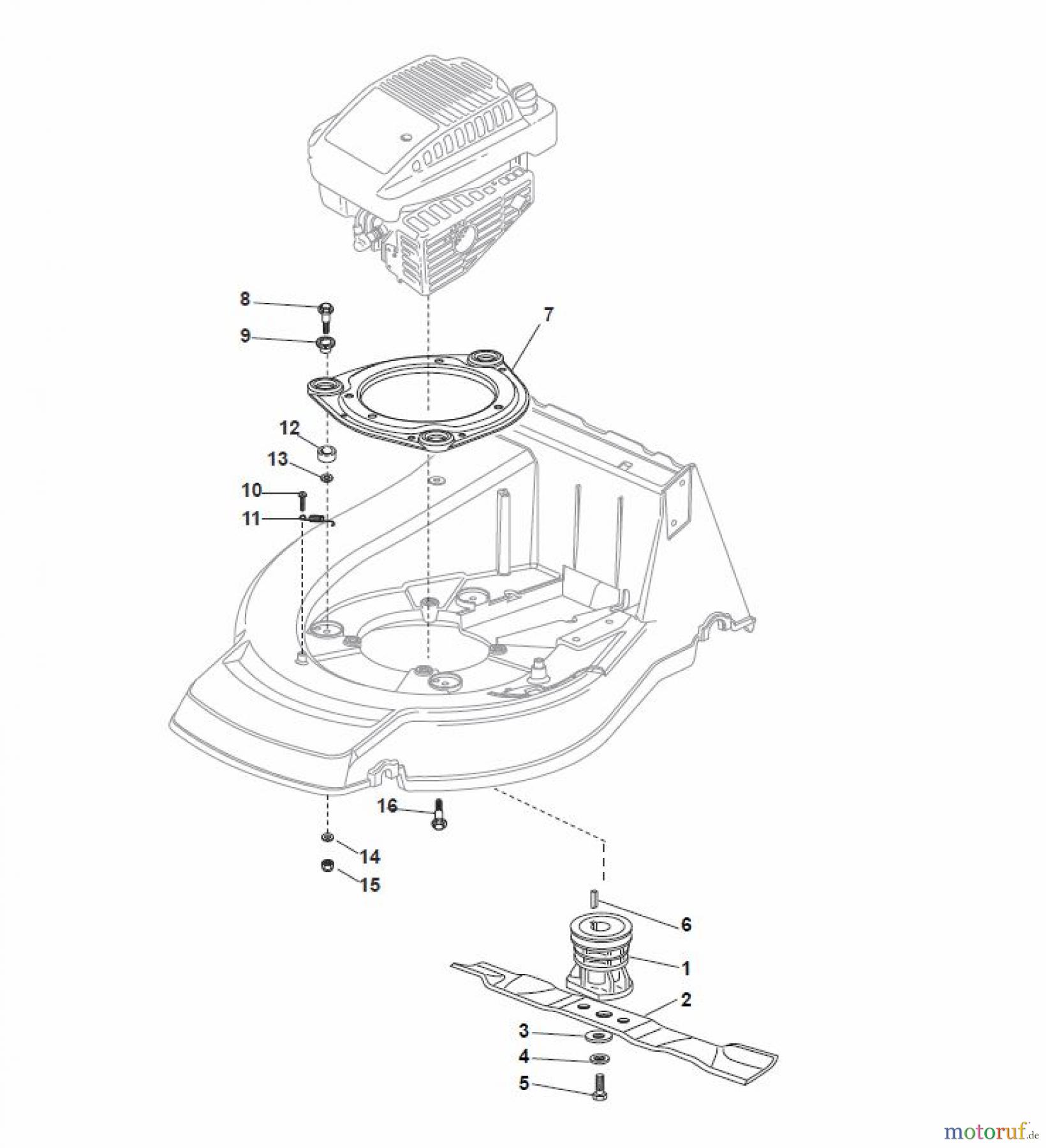 Global Garden Products GGP Rasenmäher Baujahr 2017 Benzin Mit Antrieb 2017 PAN 504 TR/E Blade and Hub with AVS