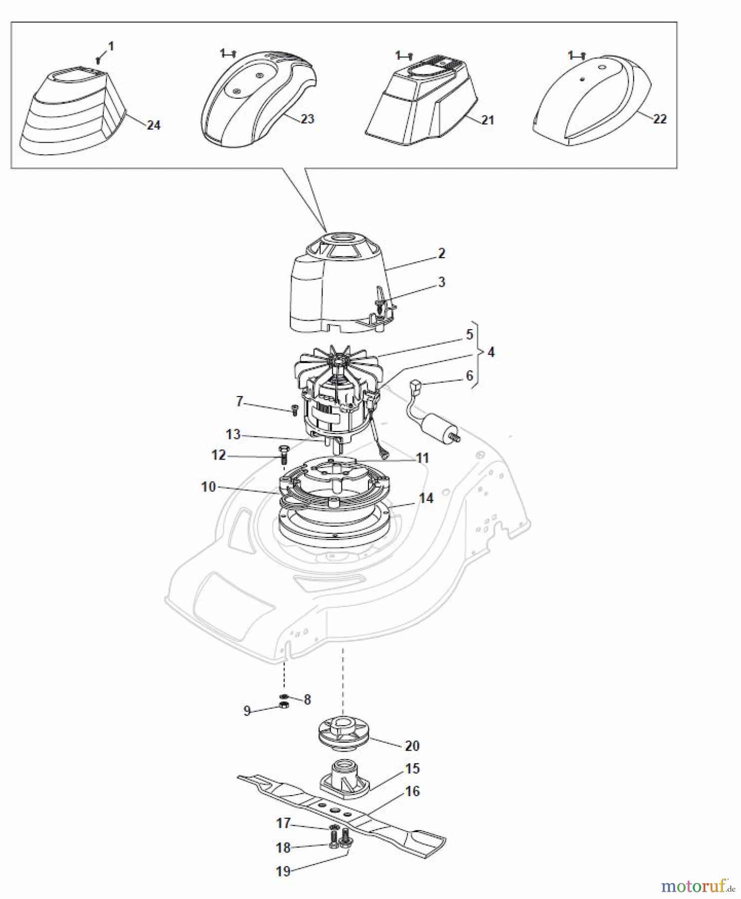 Global Garden Products GGP Rasenmäher Baujahr 2017 Elektro mit Antrieb 2017 NT 480 TR - TRQ Electric Motor/Blade/Cover