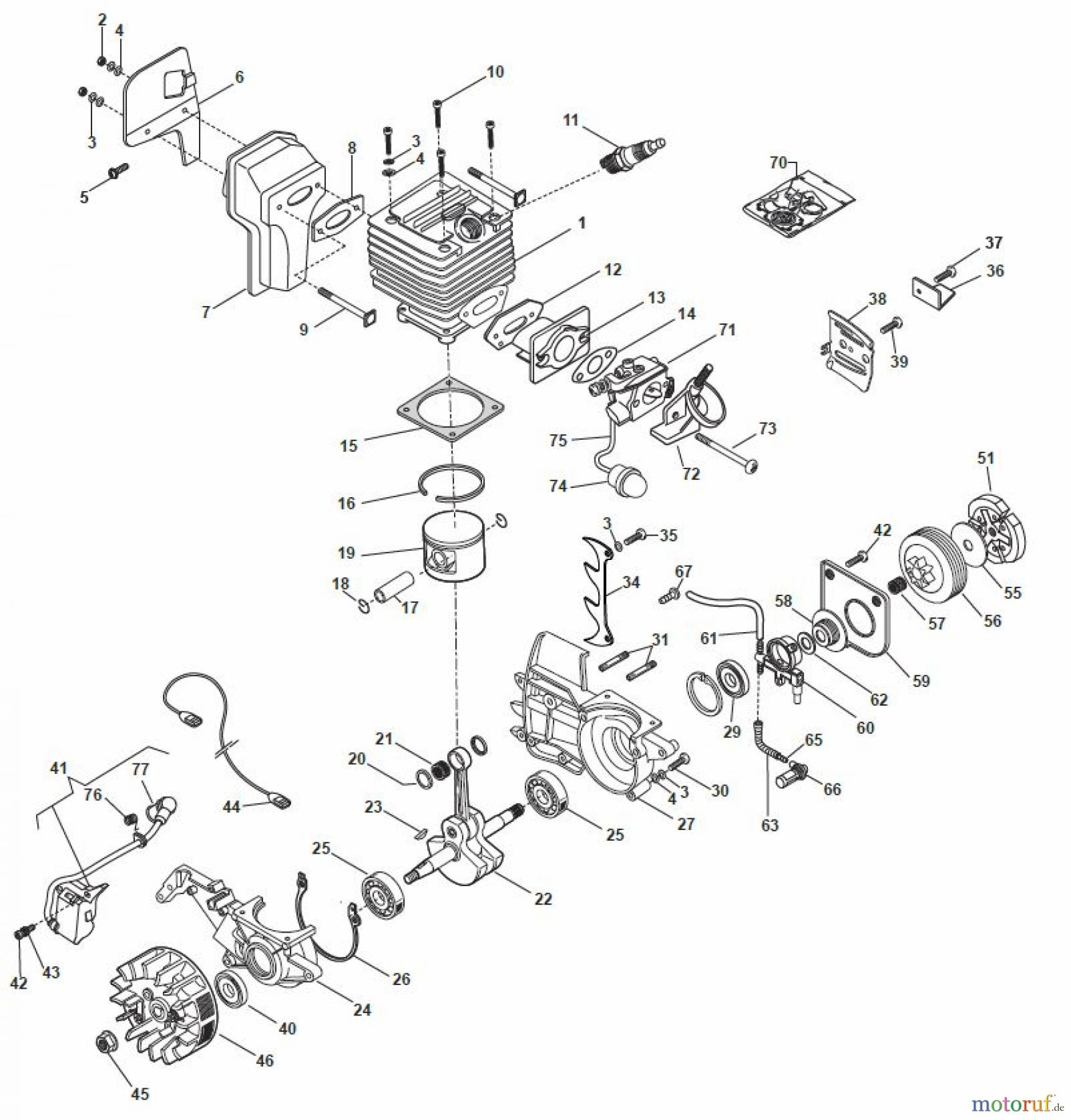 Global Garden Products GGP Kettensägen Benzin 2017 C 41 Engine