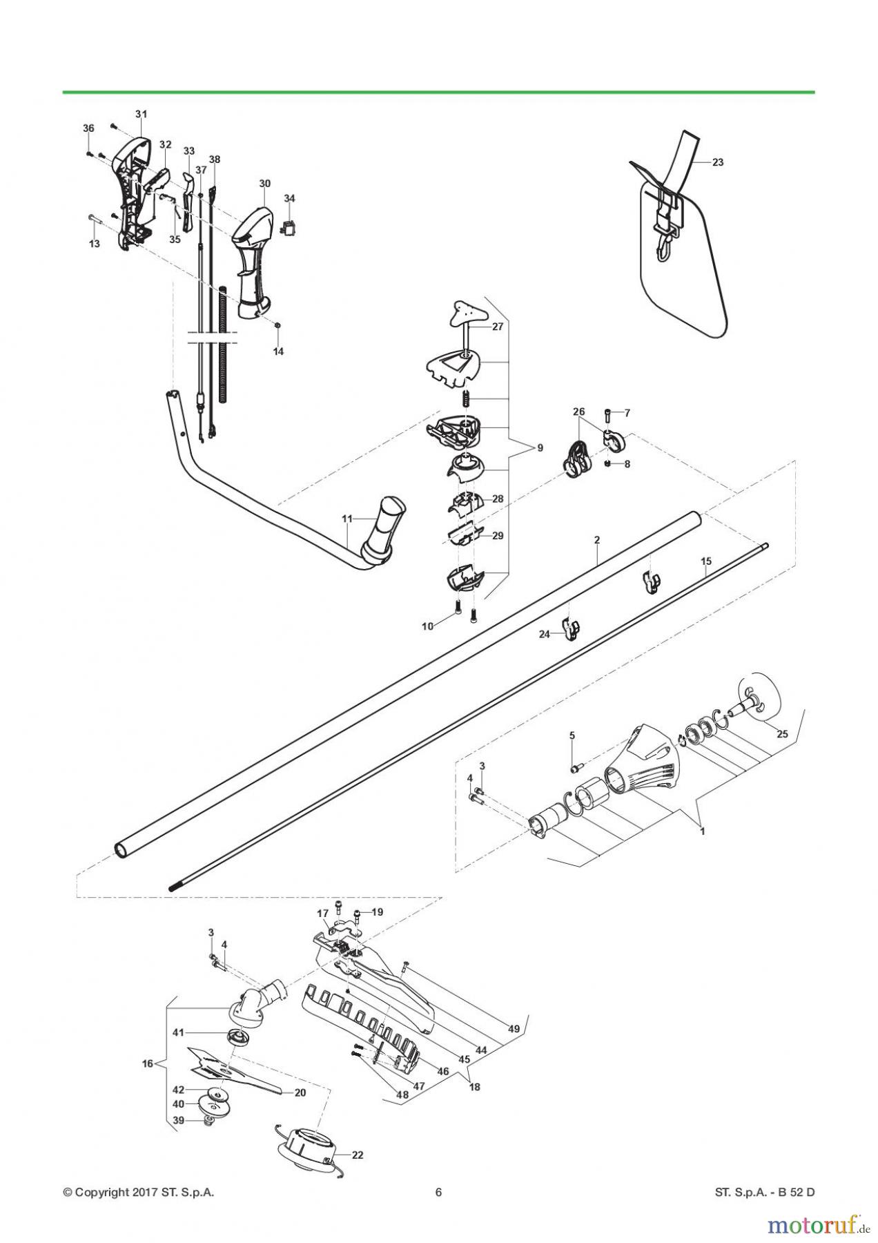 Global Garden Products GGP Motorsensen und Trimmer Benzin 2017 B 52 D Transmission