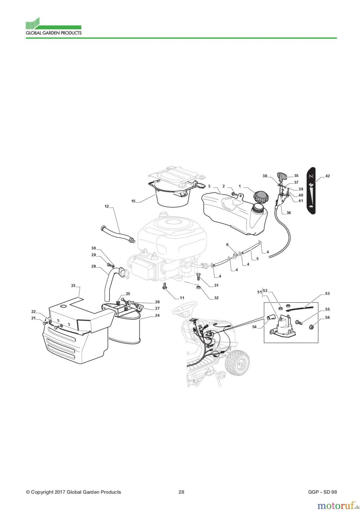 Global Garden Products GGP Aufsitzmäher Seitenauswurf 98-108cm 2017 SD 98 Engine - B&S 13,5 Hp