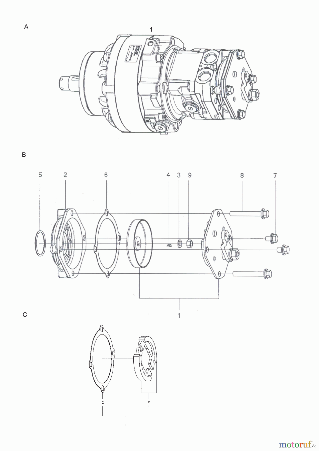 Stiga Frontmäher Baujahr 2017 Titan 2017 TITAN 540 D 13-7454-11 KANZAKI WHEEL ENGINE KWM 13S-186H MOTOR ASSY-BRAKE