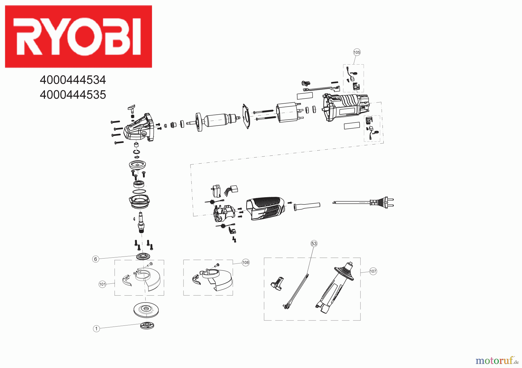  Ryobi Schleifgeräte Winkelschleifgerät RAG750-115G 750 W Winkelschleifer