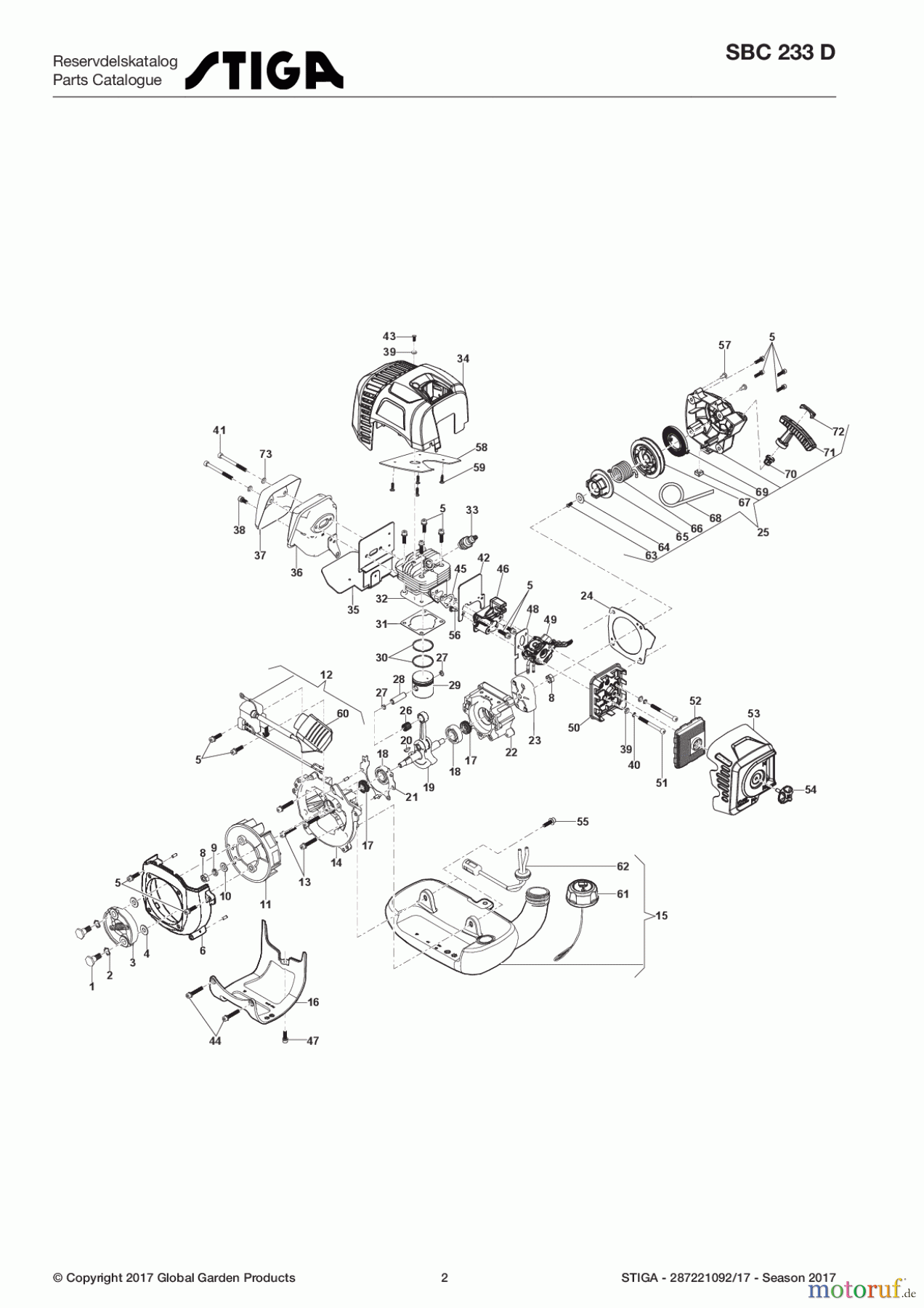  Stiga Motorsensen, Trimmer Benzin 2017 SBC 233 D 287221092/17 - Season 2017 Engine