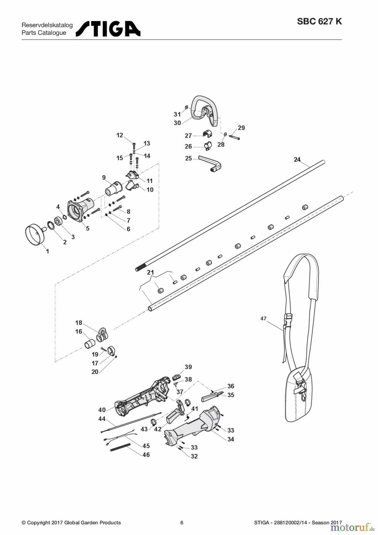 Stiga Motorsensen, Trimmer Baujahr 2017 Benzin 2017 SBC 627 K 288120002/14 - Season 2017 Transmission