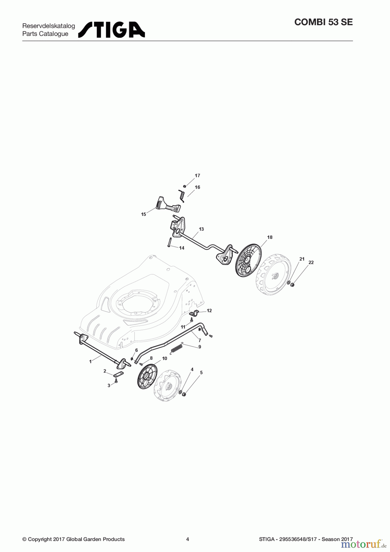 Stiga Rasenmäher Baujahr 2017 Benzin Mit Antrieb 2017 COMBI 53 SE 295536548/S17 - Season 2017 Height Adjusting