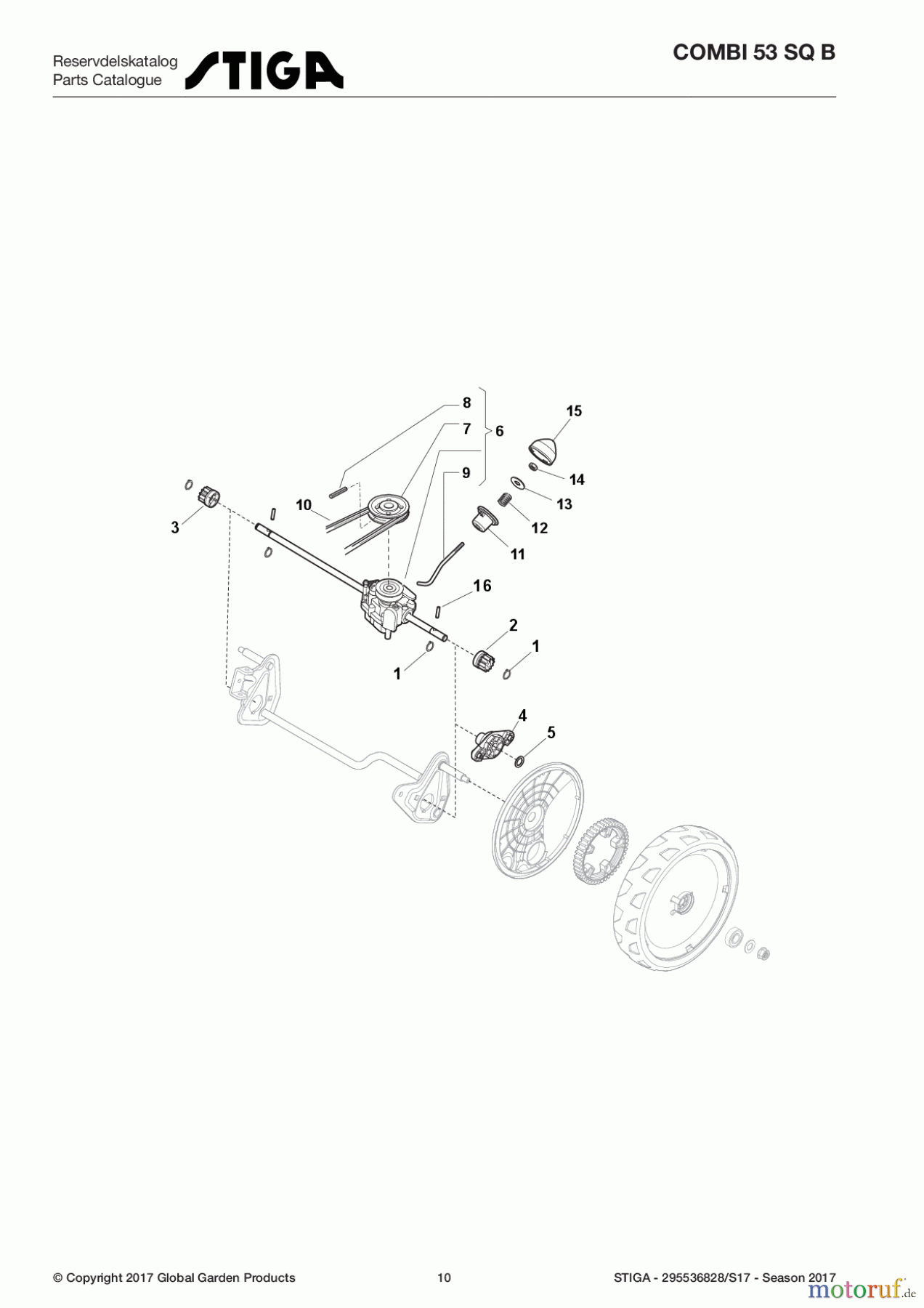  Stiga Rasenmäher Baujahr 2017 Benzin Mit Antrieb 2017 COMBI 53 SQ B 295536828/S17 - Season 2017 Transmission