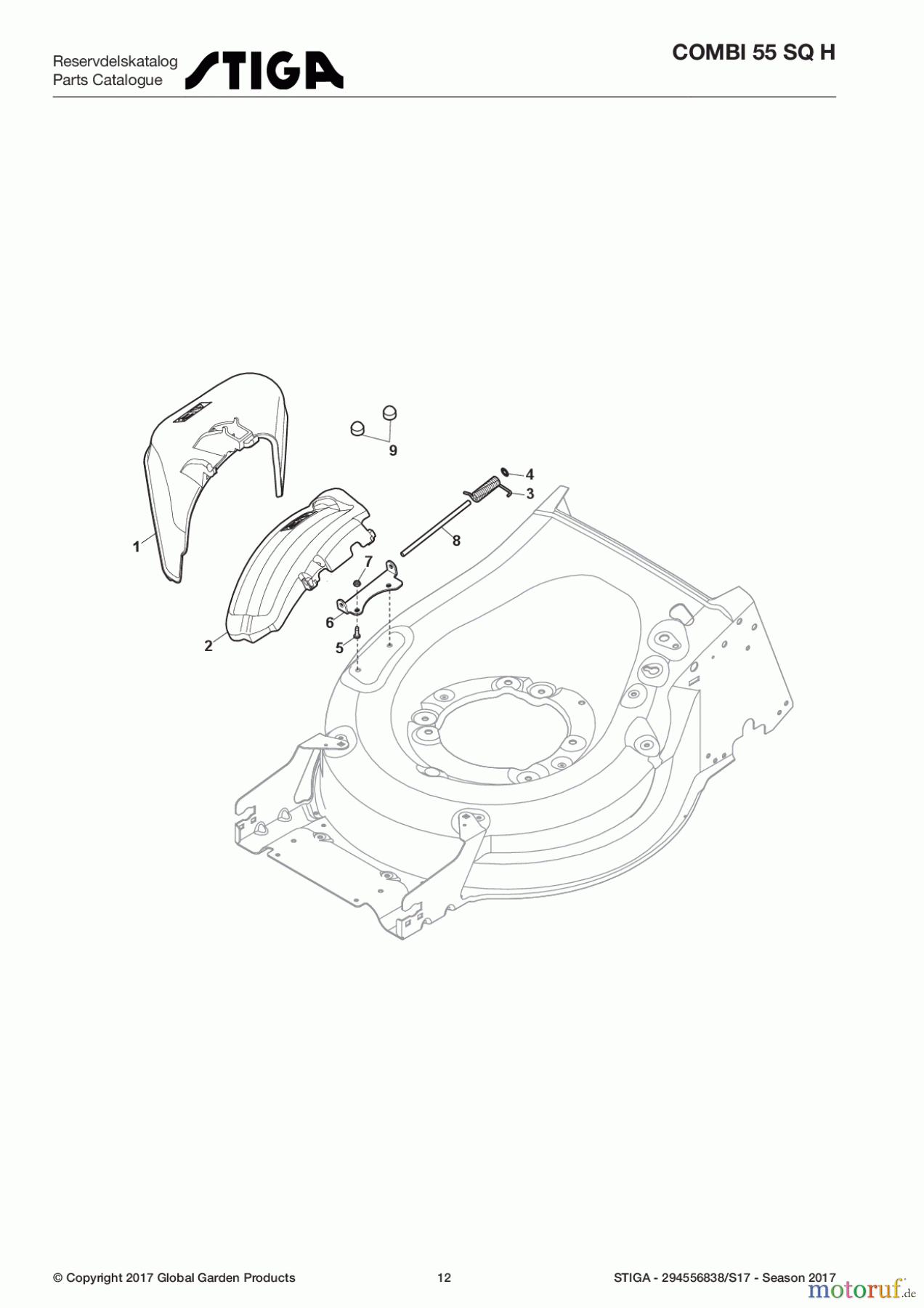  Stiga Rasenmäher Benzin Mit Antrieb 2017 COMBI 55 SQ H 294556838/S17 - Season 2017 Ejection-Guard