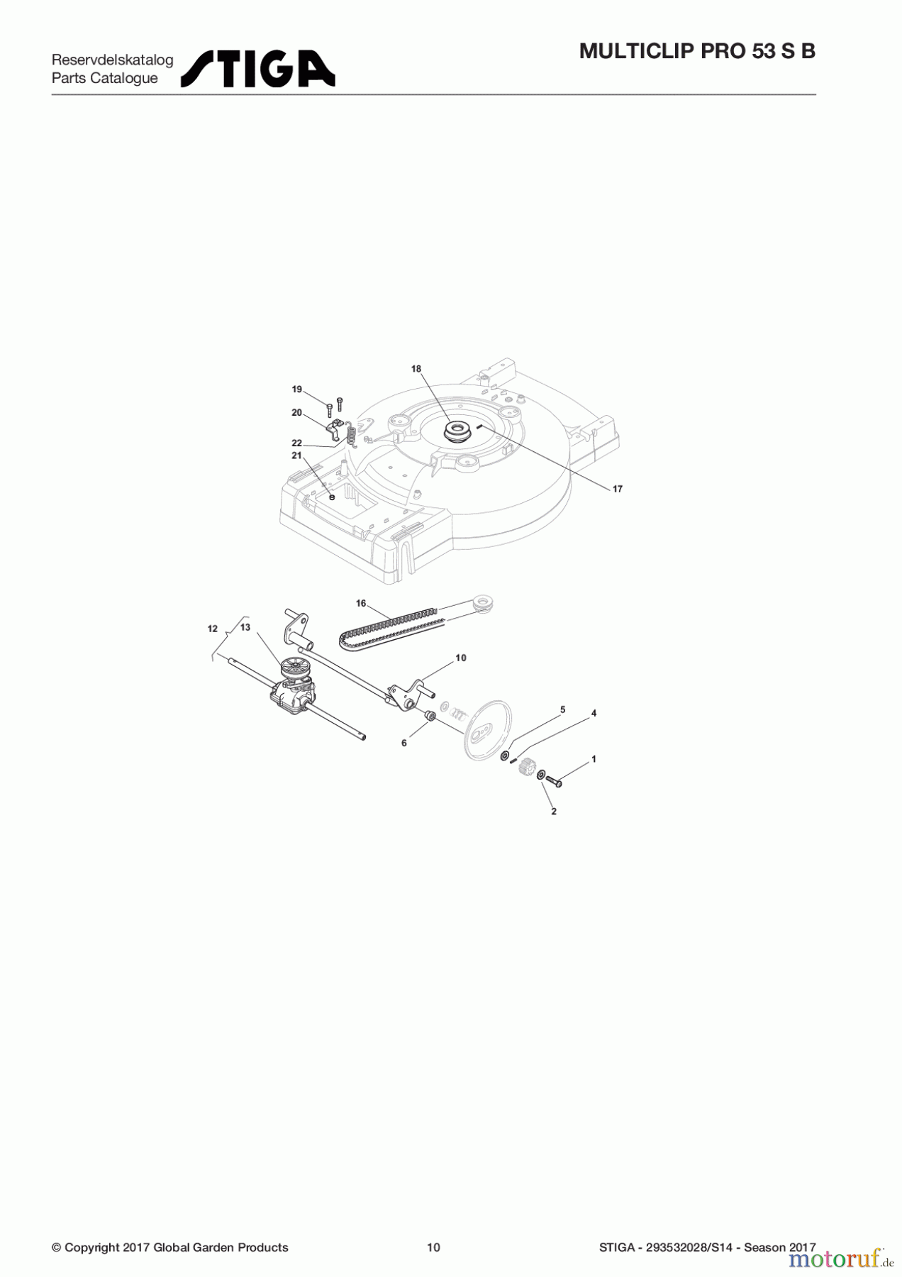  Stiga Rasenmäher Benzin Mit Antrieb 2017 MULTICLIP PRO 53 S B 293532028/S14 - Season 2017 Transmission