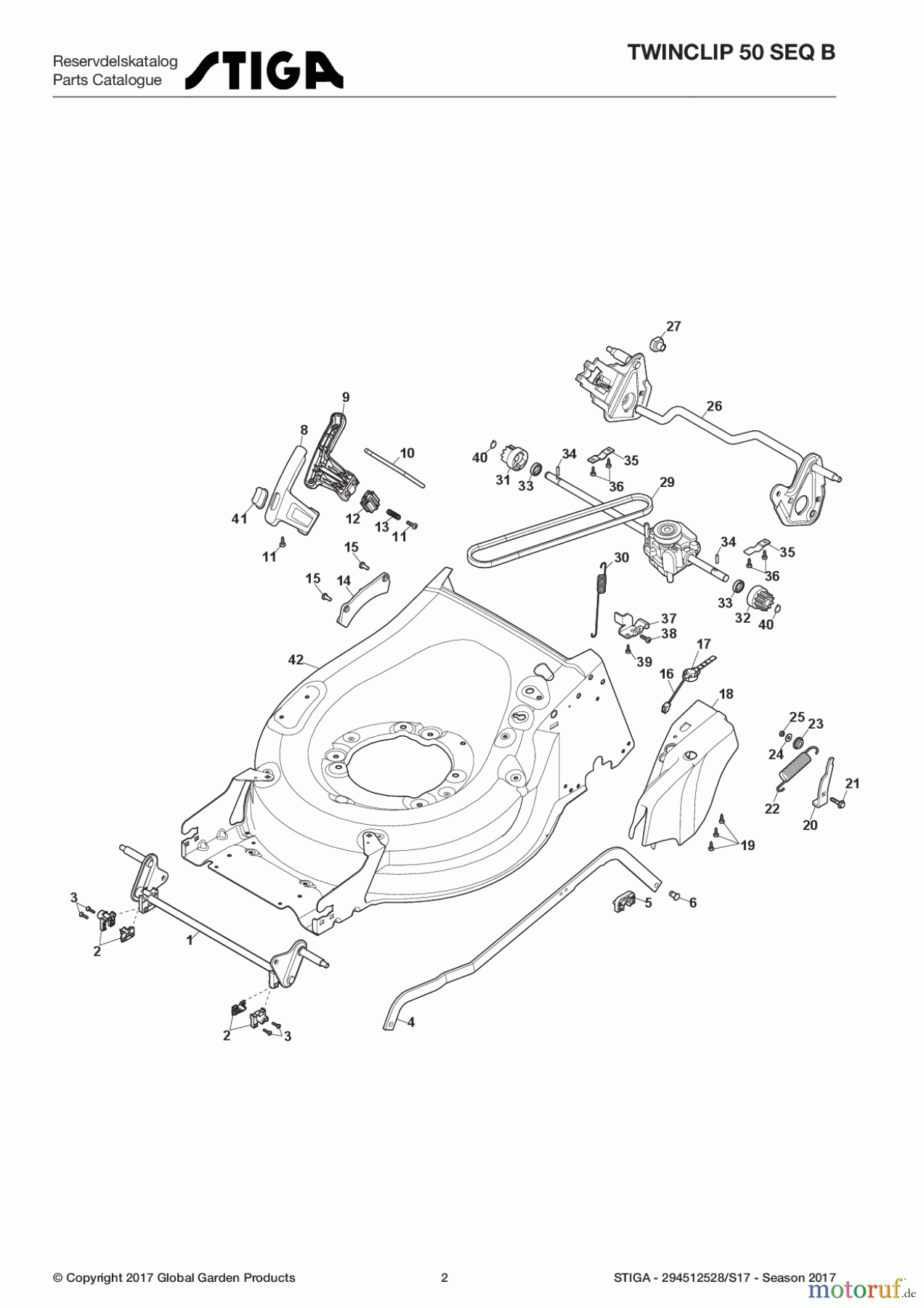  Stiga Rasenmäher Benzin Mit Antrieb 2017 TWINCLIP 50 SEQ B 294512528/S17 - Season 2017 Deck And Height Adjusting