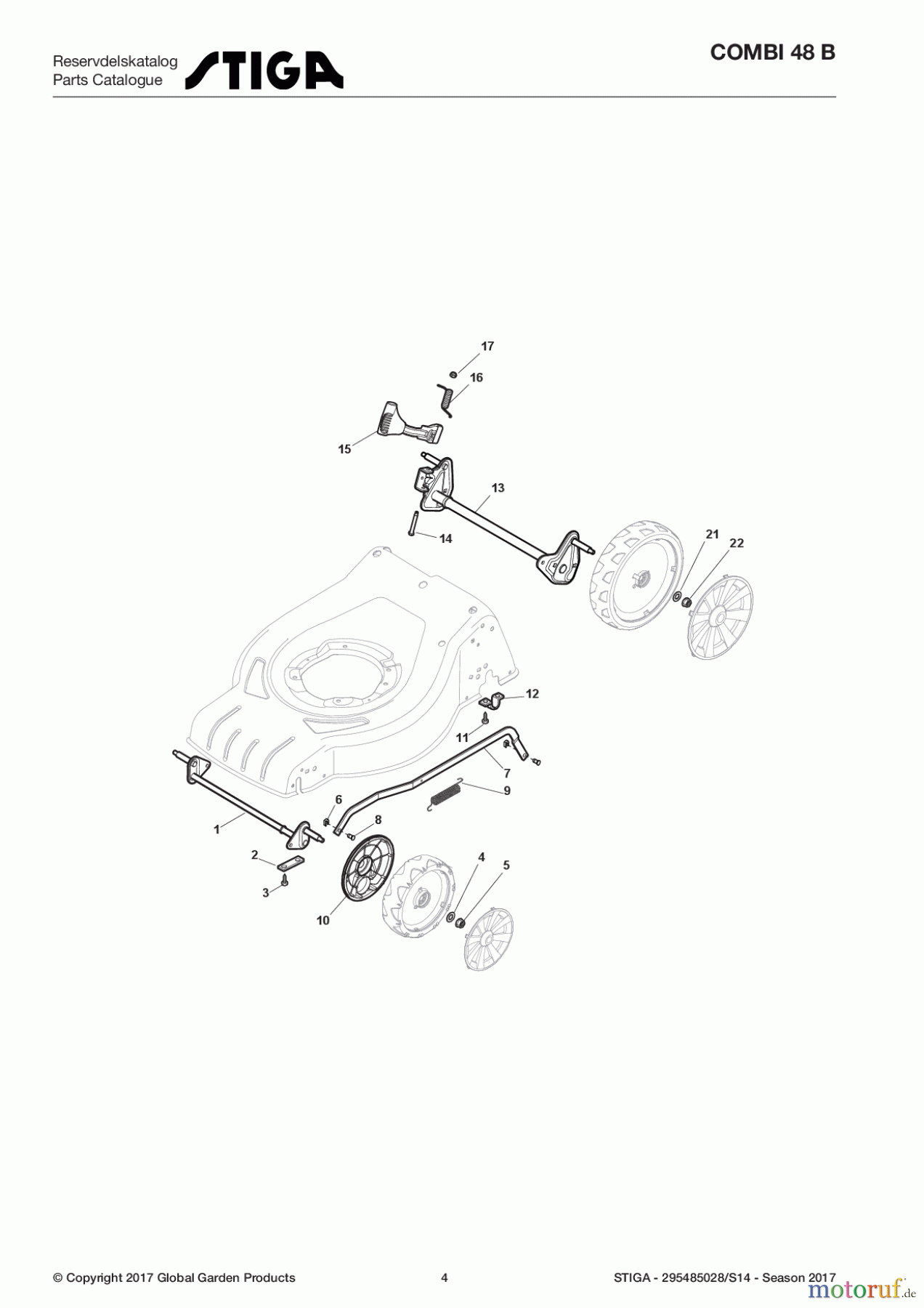  Stiga Rasenmäher Baujahr 2017 Benzin Ohne Antrieb 2017 COMBI 48 B 295485028/S14 - Season 2017 Height Adjusting