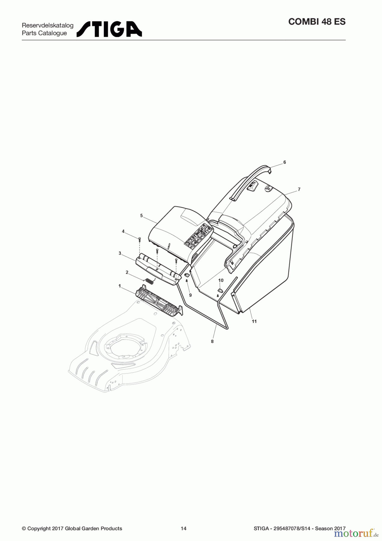  Stiga Rasenmäher Elektro mit Antrieb 2017 COMBI 48 ES 295487078/S14 - Season 2017 Grass-Catcher