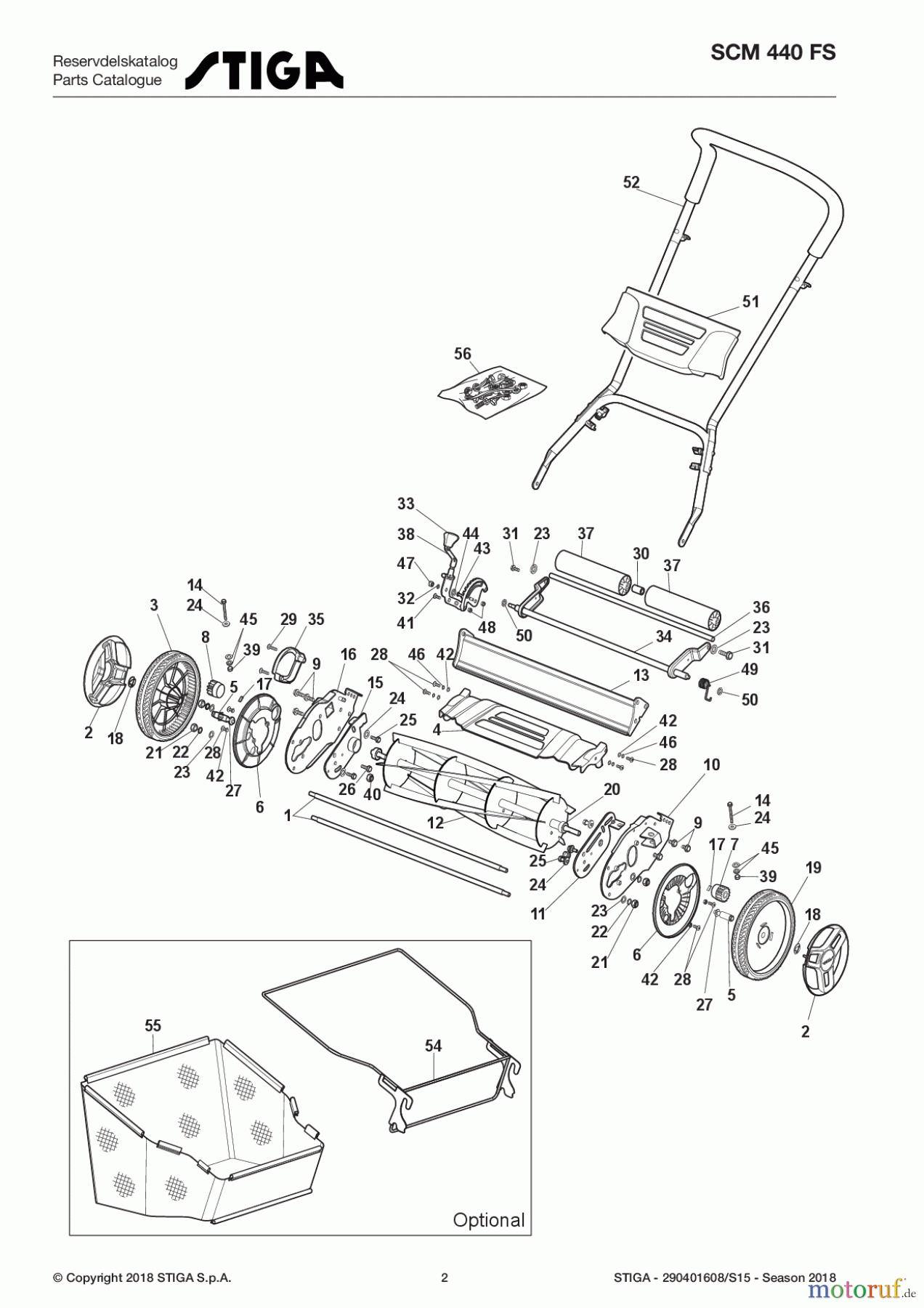  Stiga Rasenmäher Spindelmäher 2017 SCM 440 FS 290401608/S15 - Season 2017 Cylinder Mower