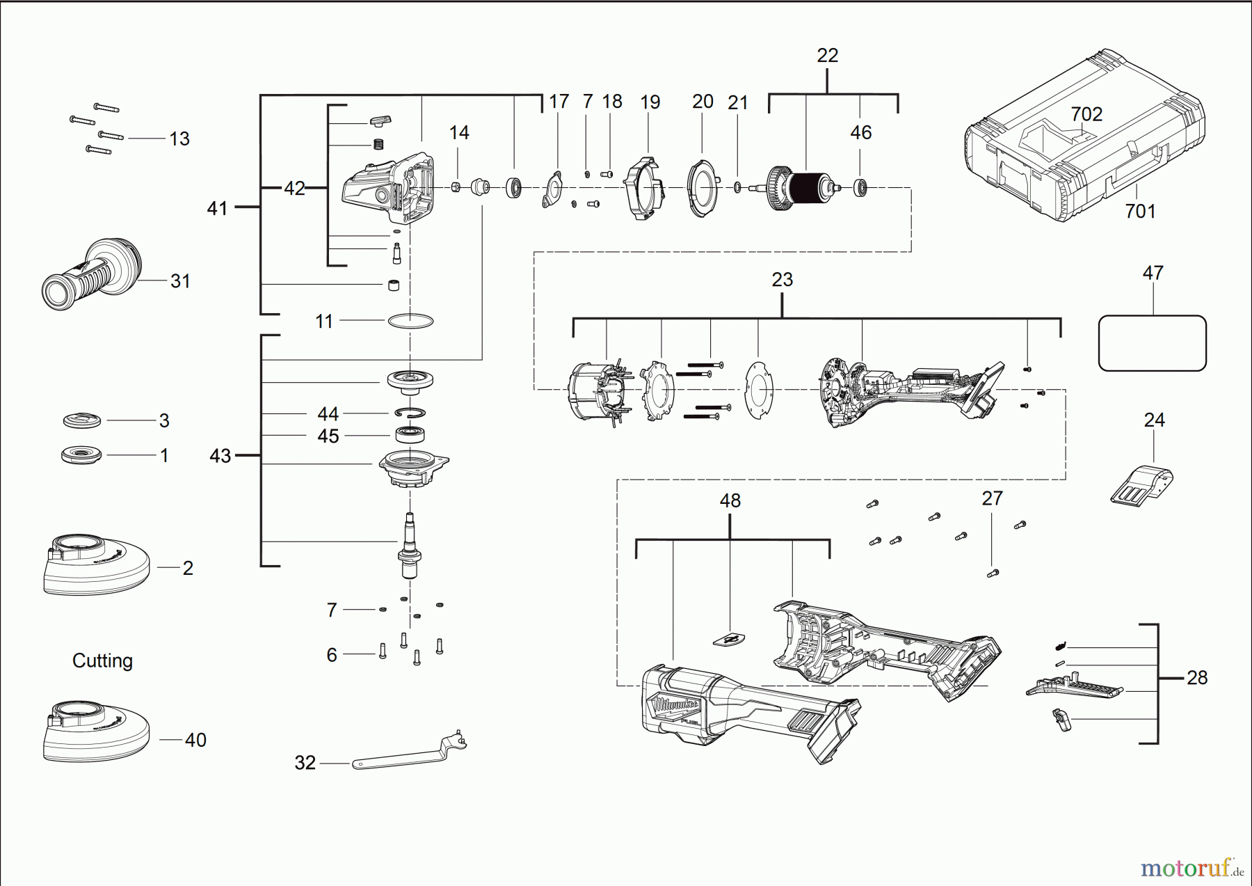 Milwaukee Akku-Geräte Schleifen und Polieren SCHLEIFER 125 MM M18 FHSAG125XPDB Seite 1