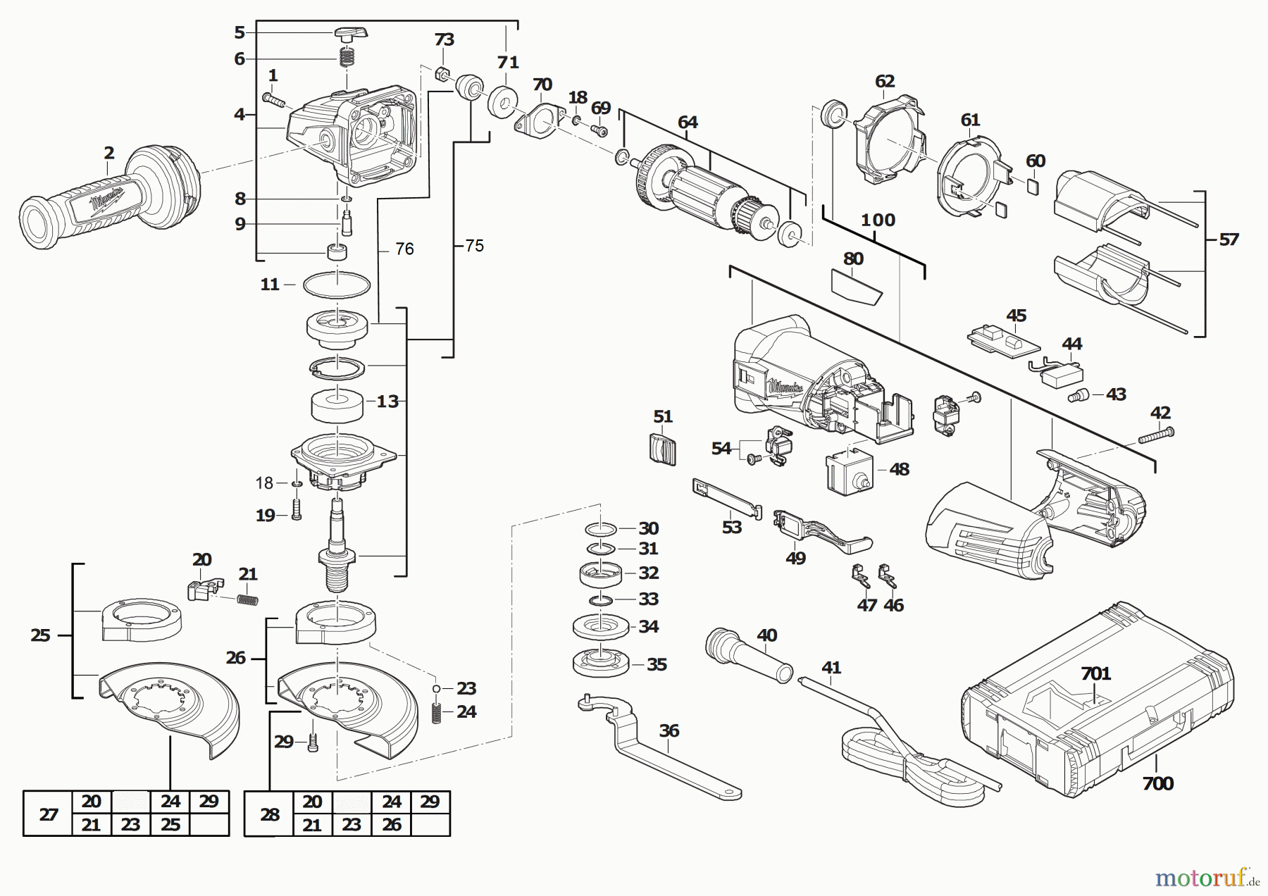  Milwaukee Kabelgeführte Geräte Schleifen und Polieren Schleifer 115mm AGV 12-125 X WINKELSCHLEIFER Seite 1