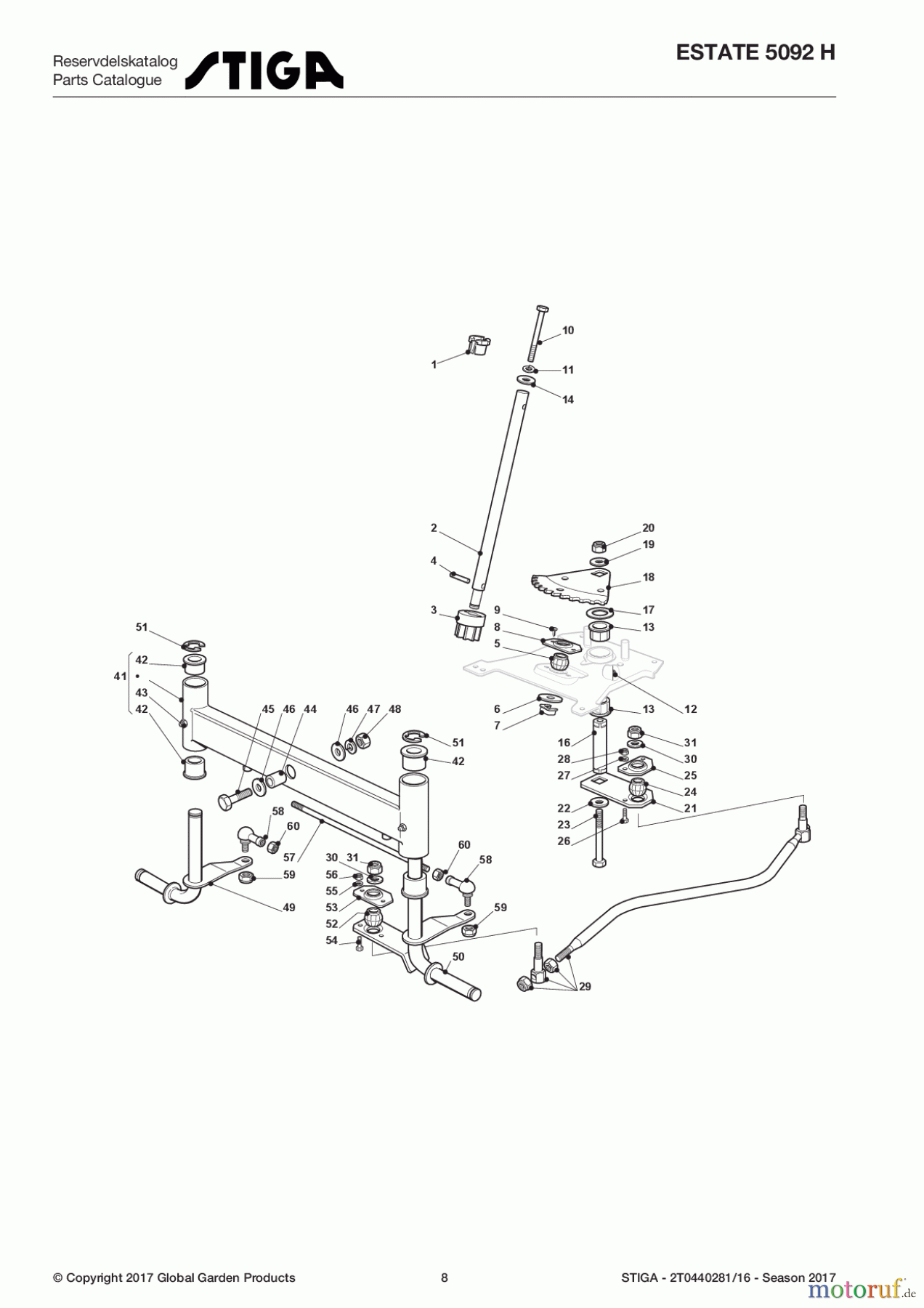  Stiga Aufsitzmäher Baujahr 2017 ESTATE 5092 H 2T0440281/16 - Season 2017 Steering