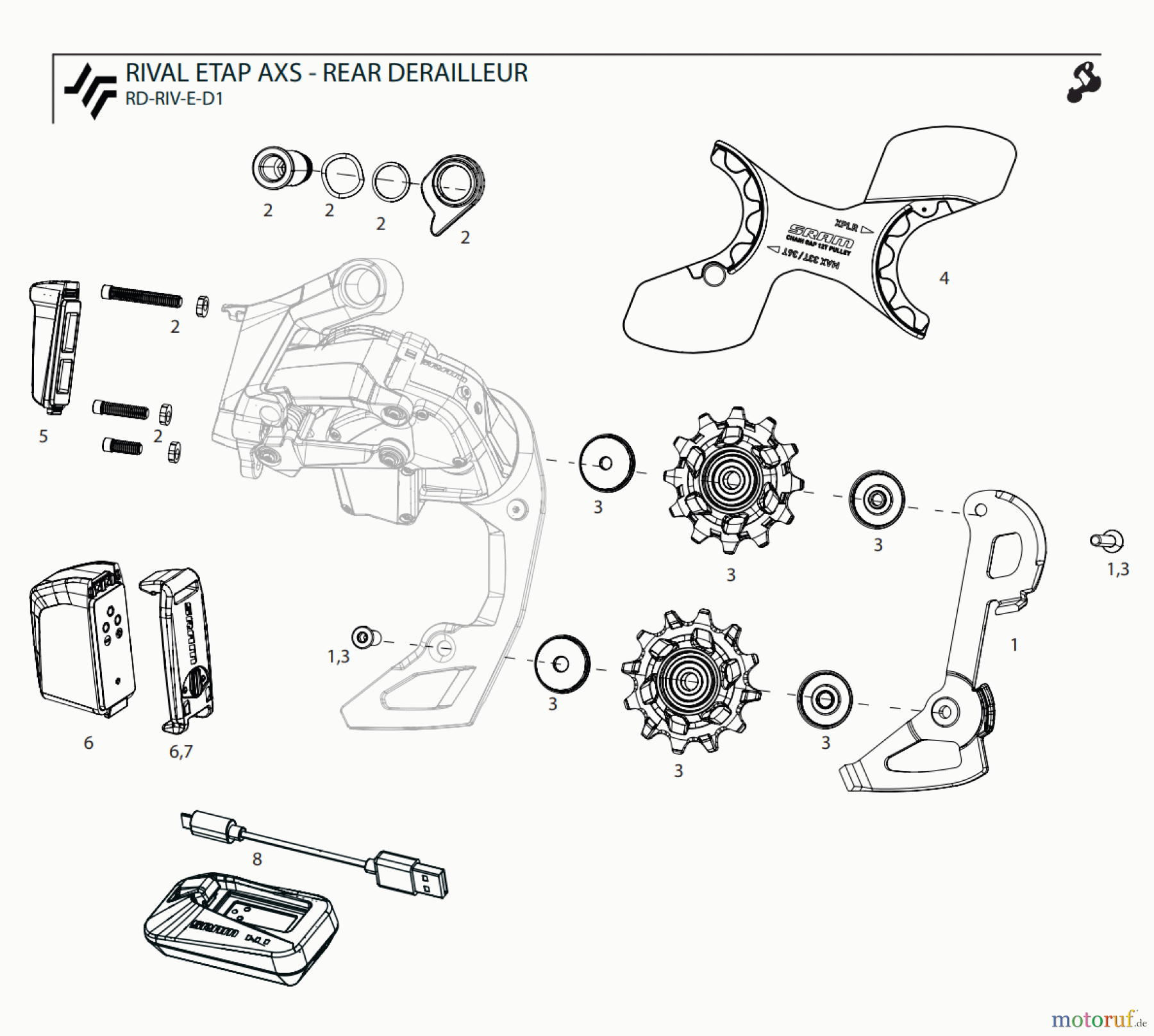 Sram Sram RIVAL ETAP AXS - REAR DERAILLEUR