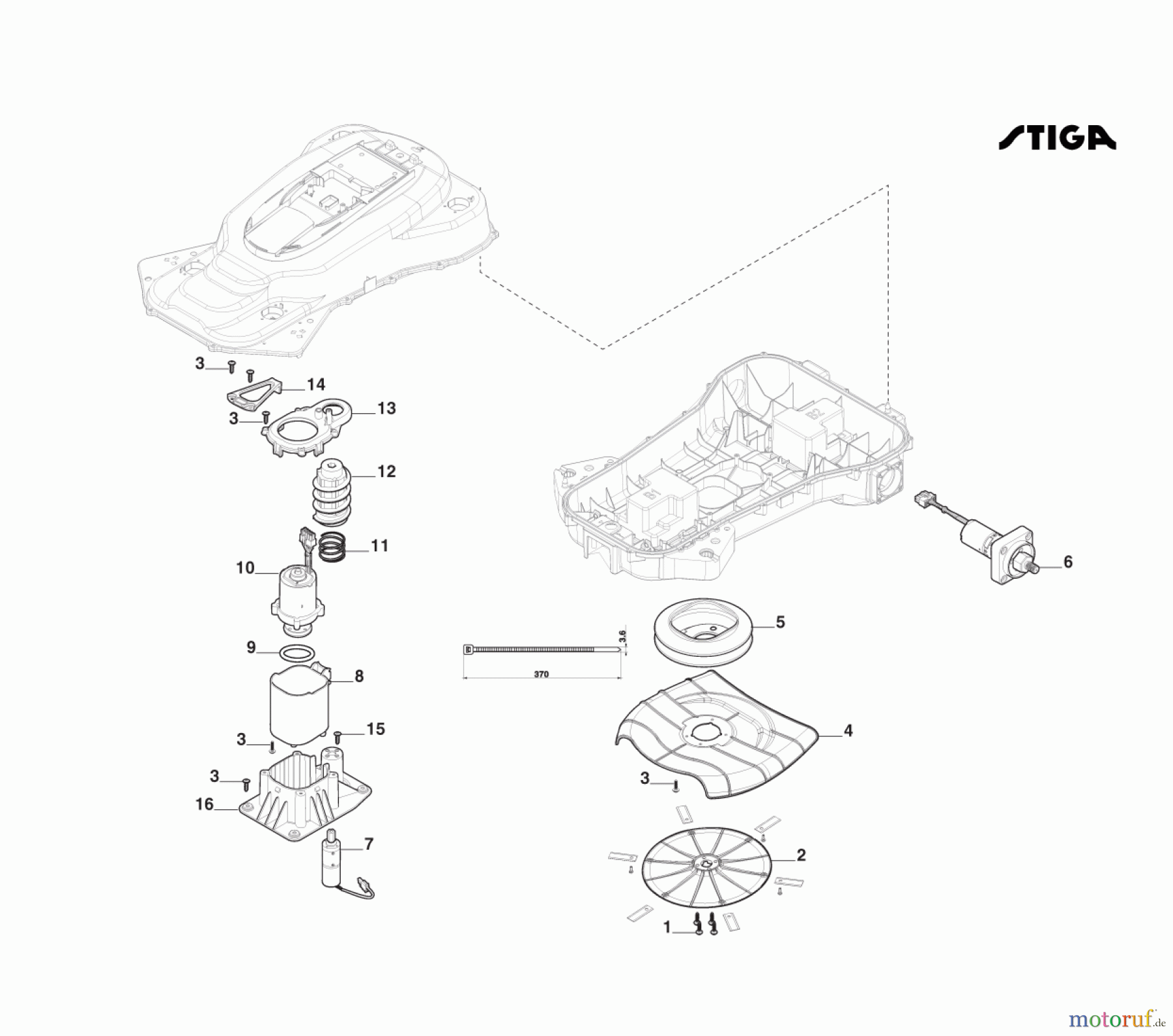 Stiga Mähroboter Baujahr 2023 A 5000 (2023) 2R9106028/ST1 Blattmotor Und Radmotoren