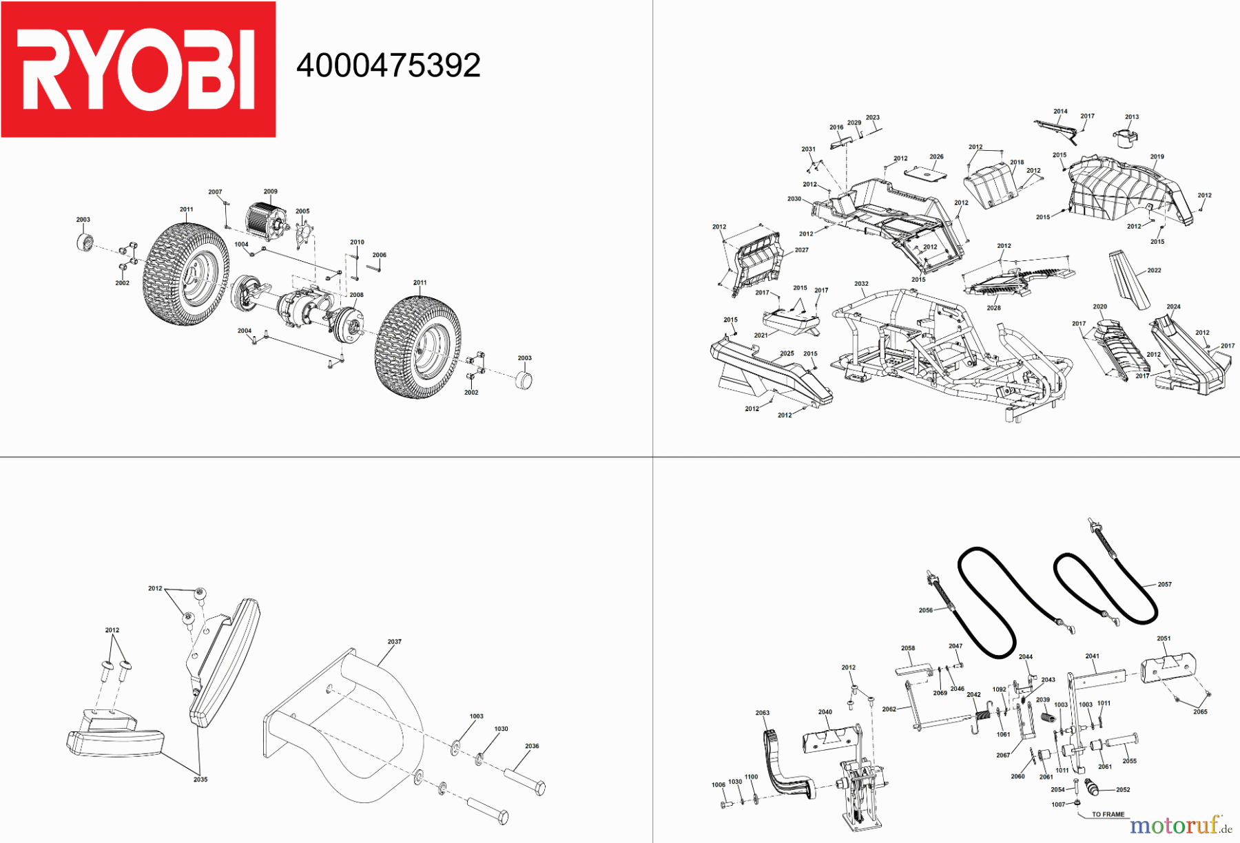 Ryobi Rasenmäher Aufsitzrasenmäher Akku RY48RM76A Seite 2