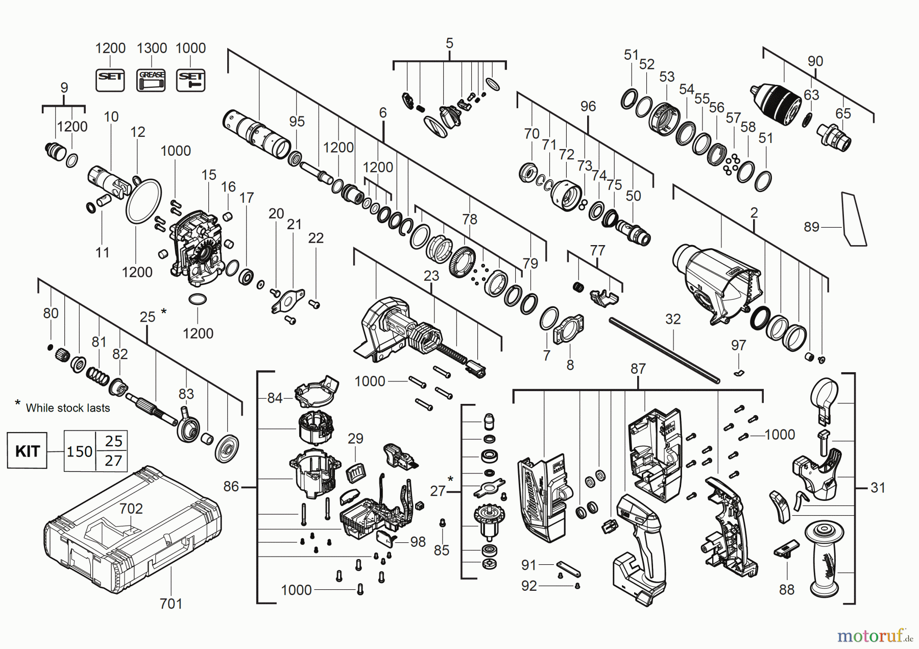  Milwaukee Akku-Geräte Bohren und Meißeln SDS-PLUS M18ONEFHX-552X  AKKU-KOMBIHAMMER IN2 Seite 1