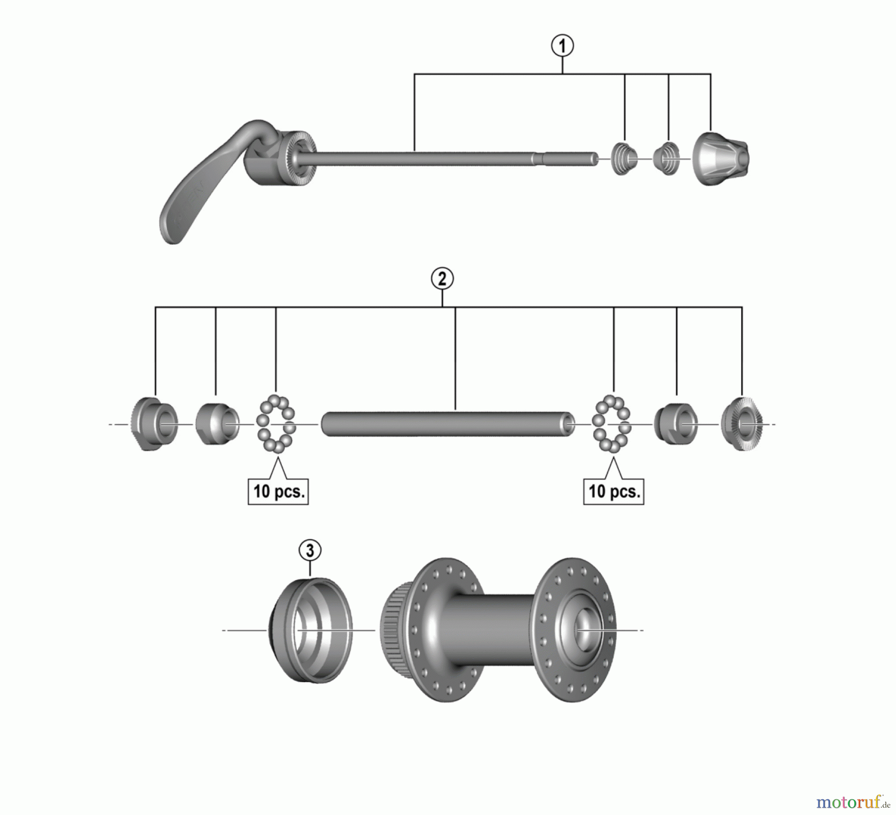  Shimano HB Hub - Vordere Nabe HB-QC300 Vorderradnabe