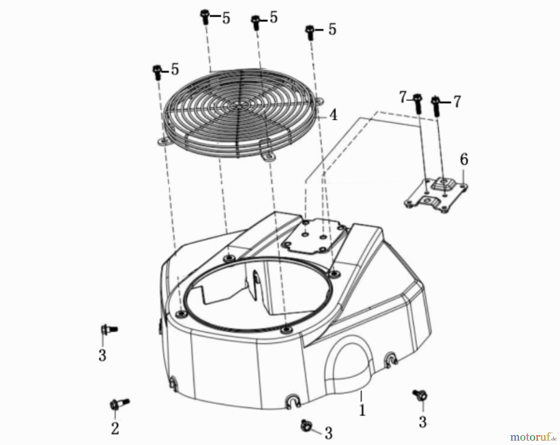 LONCIN Motoren LC2P77F, LC2P80F, LC2P82F BLOWER HOUSING ASSEMBLY