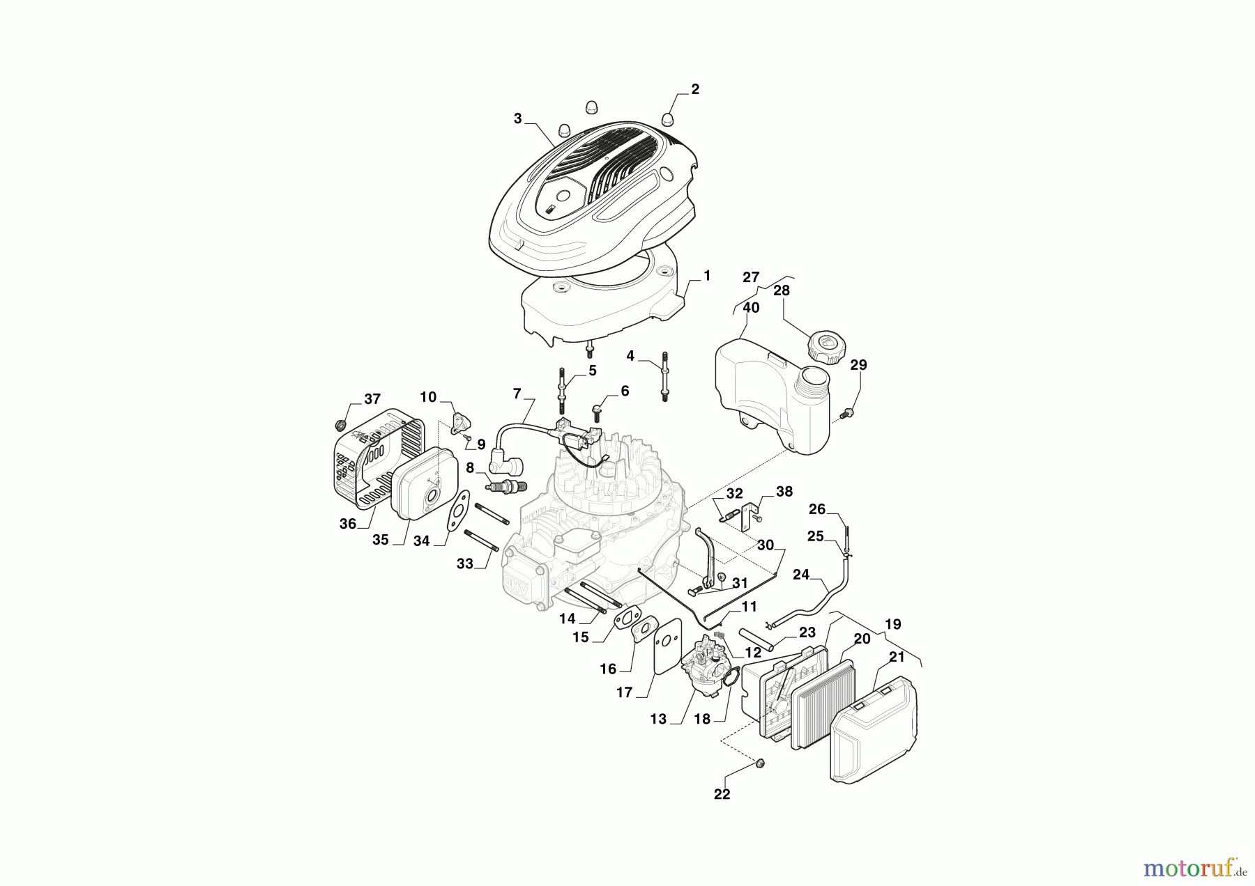 Stiga Rasenmäher Baujahr 2024 Benzinrasenmäher Multiclip 950 VE (2024) 291503548/ST1 Motor - Vergaser, Tank _ WBE 200 LS