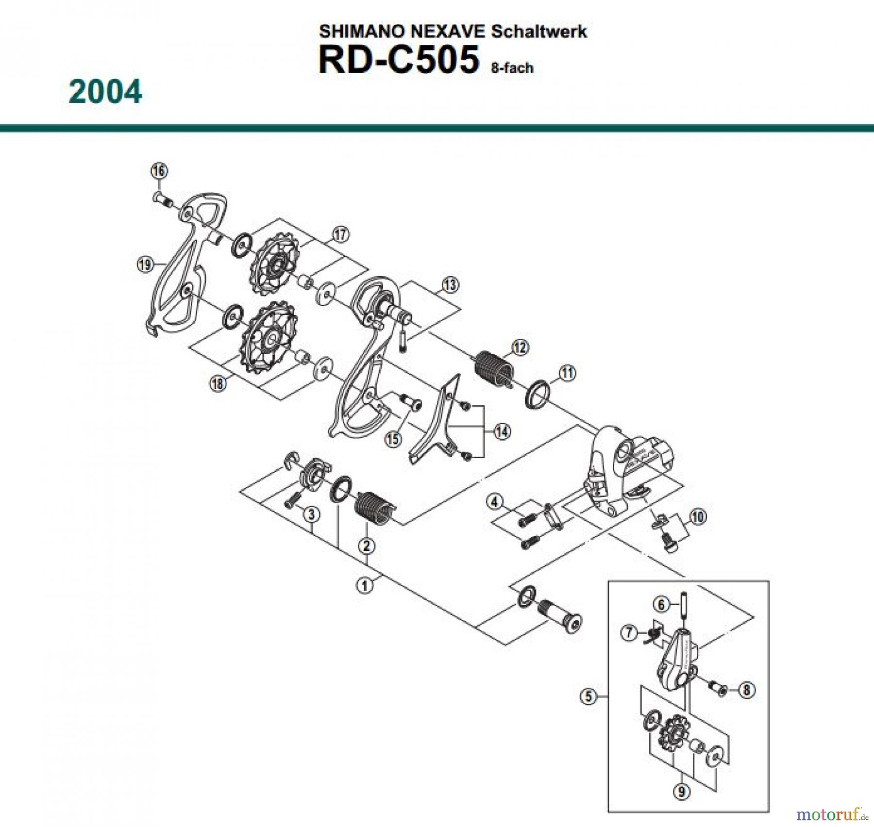  Shimano RD Rear Derailleur - Schaltwerk RD-C505-04