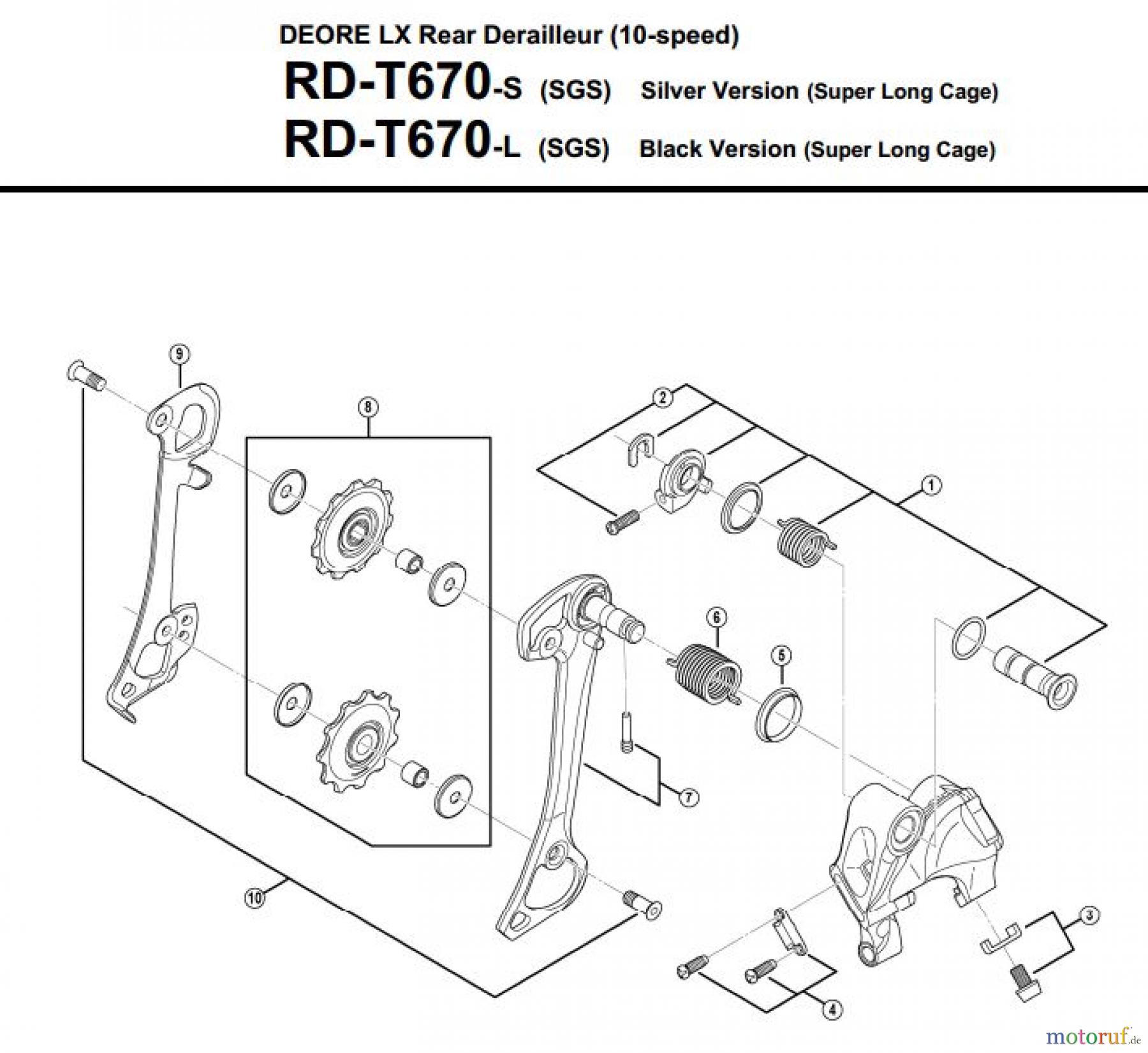  Shimano RD Rear Derailleur - Schaltwerk RD-T670-3318