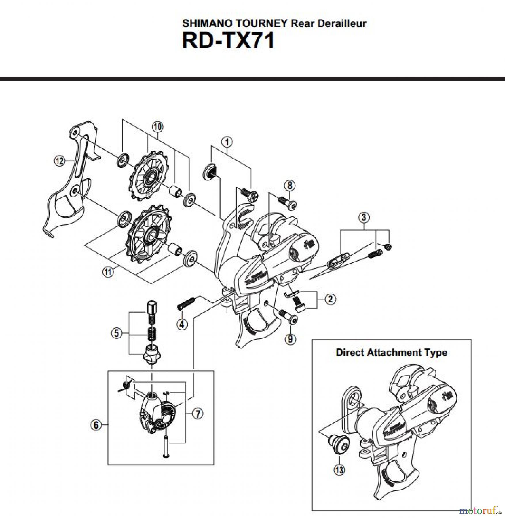  Shimano RD Rear Derailleur - Schaltwerk RD-TX71-2763