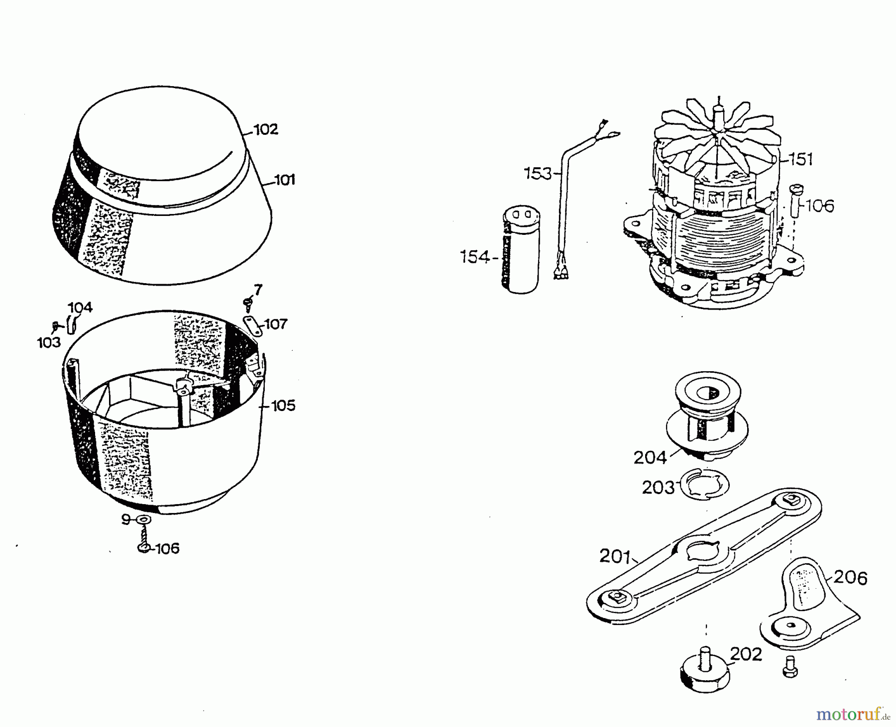  Wolf-Garten Electric mower 2.42 E 4960683 Series B  (1996) Blade, Blade adapter, Engine