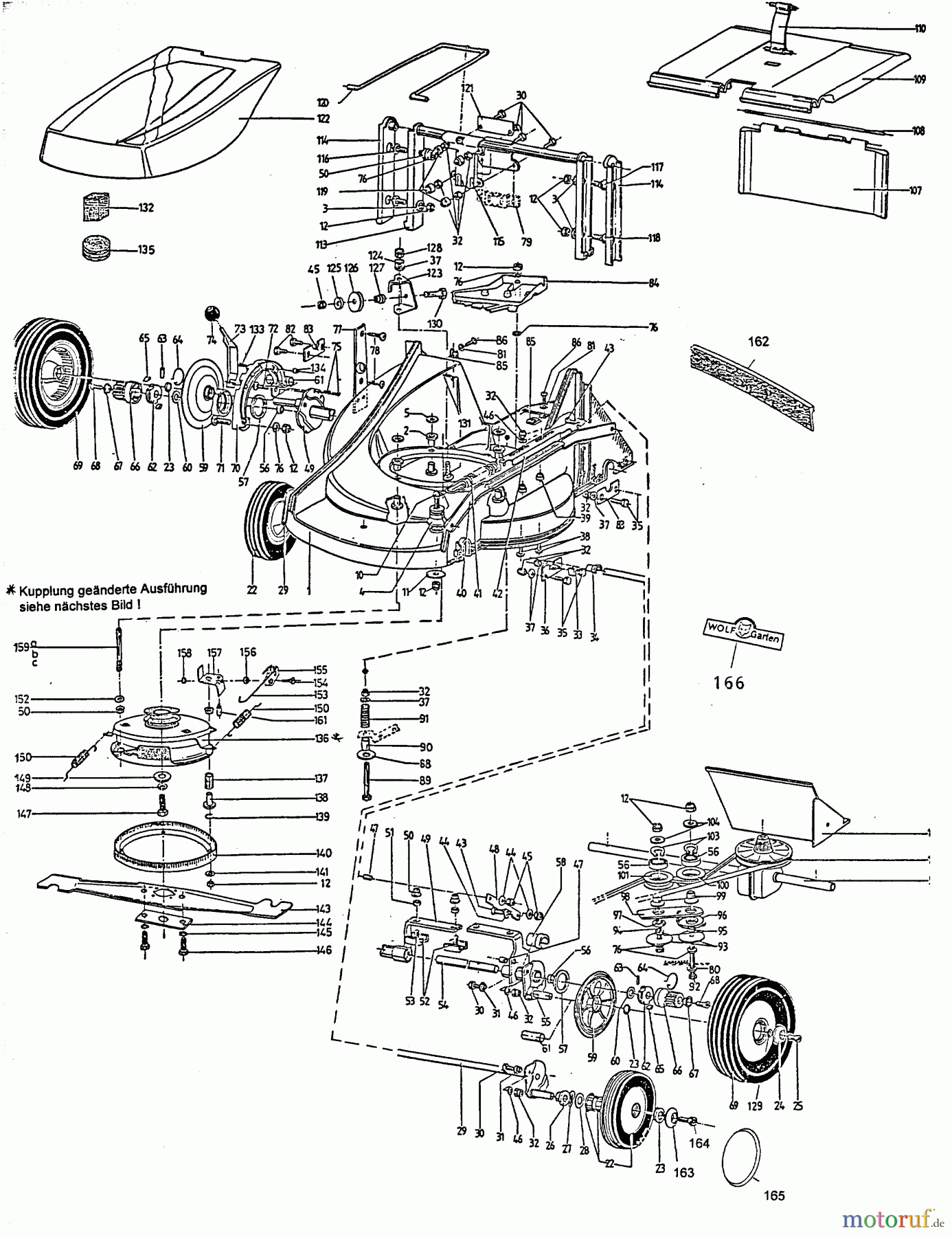  Wolf-Garten Petrol mower self propelled 6.46 BAM 6948580 Series A  (1996) Basic machine