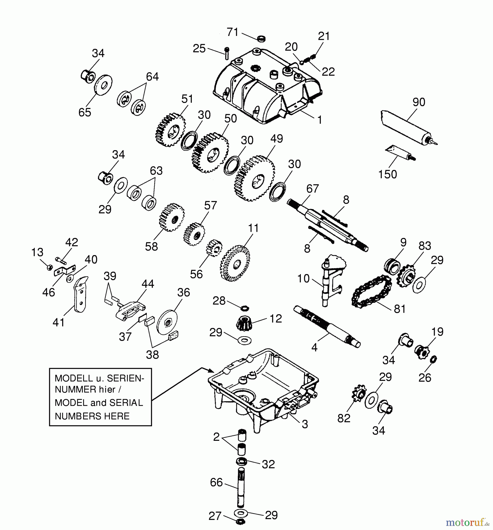  Wolf-Garten Cart Cart SV 3 6110000 Series B  (1999) Gearbox