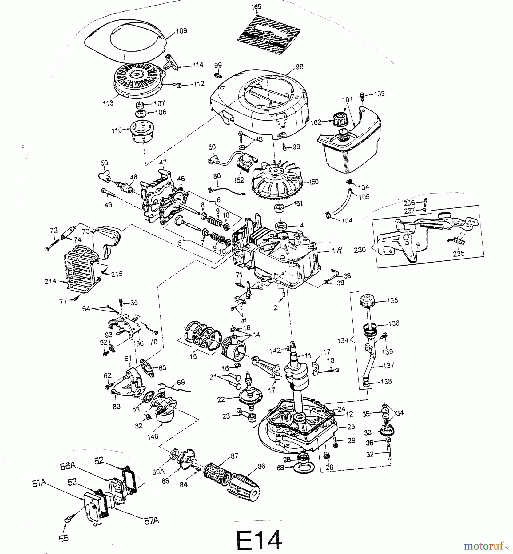 Wolf-Garten Benzinmotoren Tecumseh Centura 40 S 2039040 (2001) Motor